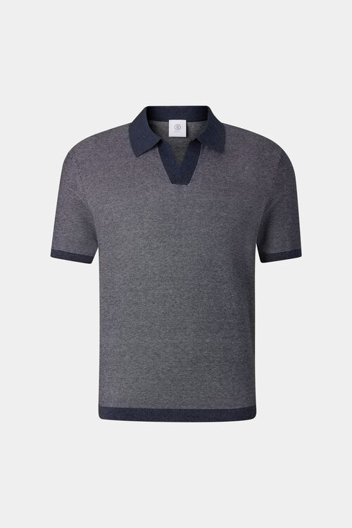 Lyon knitted polo shirt Navy blue