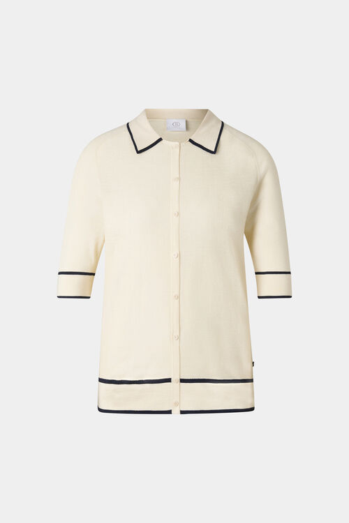 Peaches silk knit jacket Cream