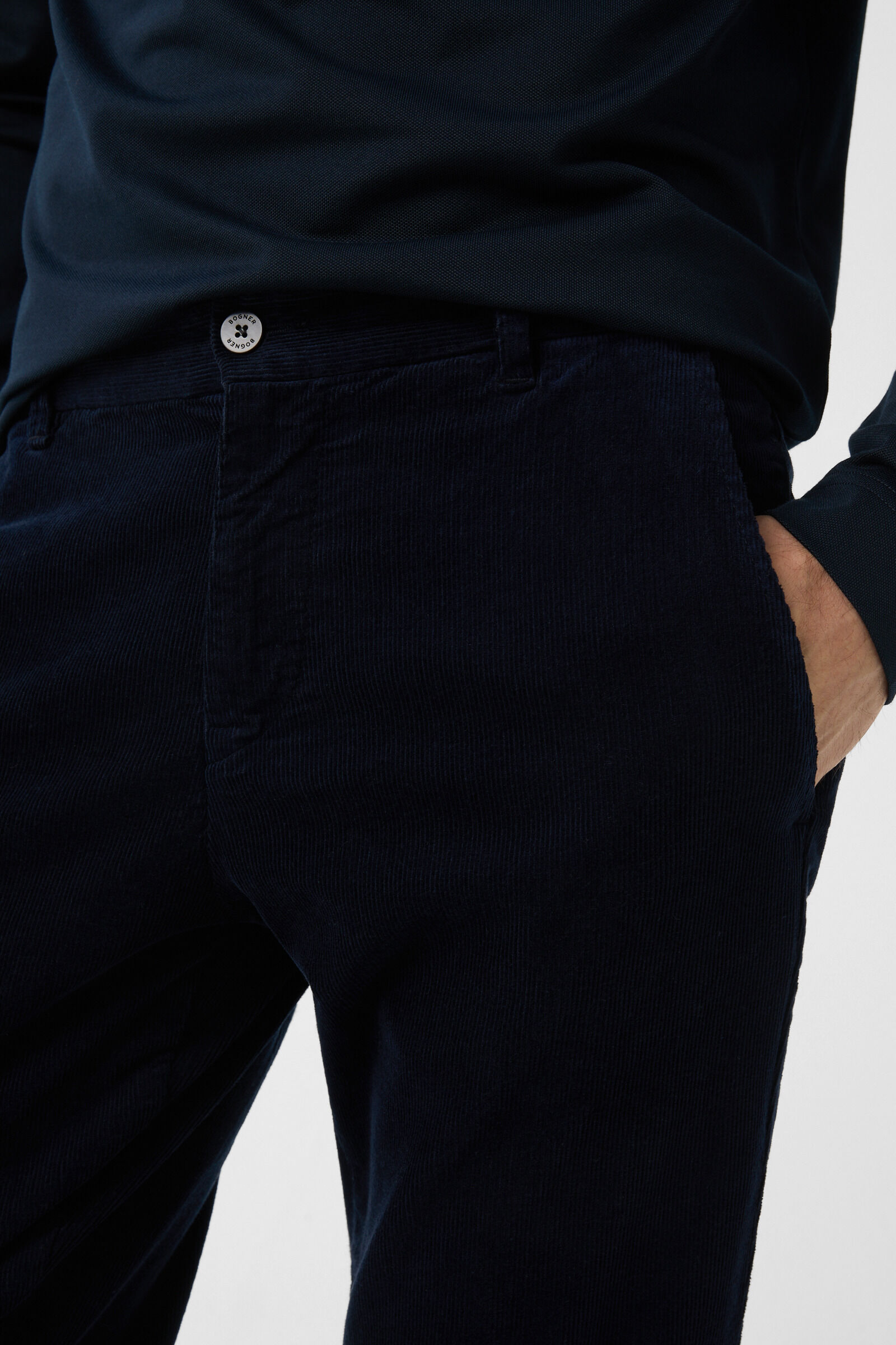 Riley Casual corduroy trousers Navy blue