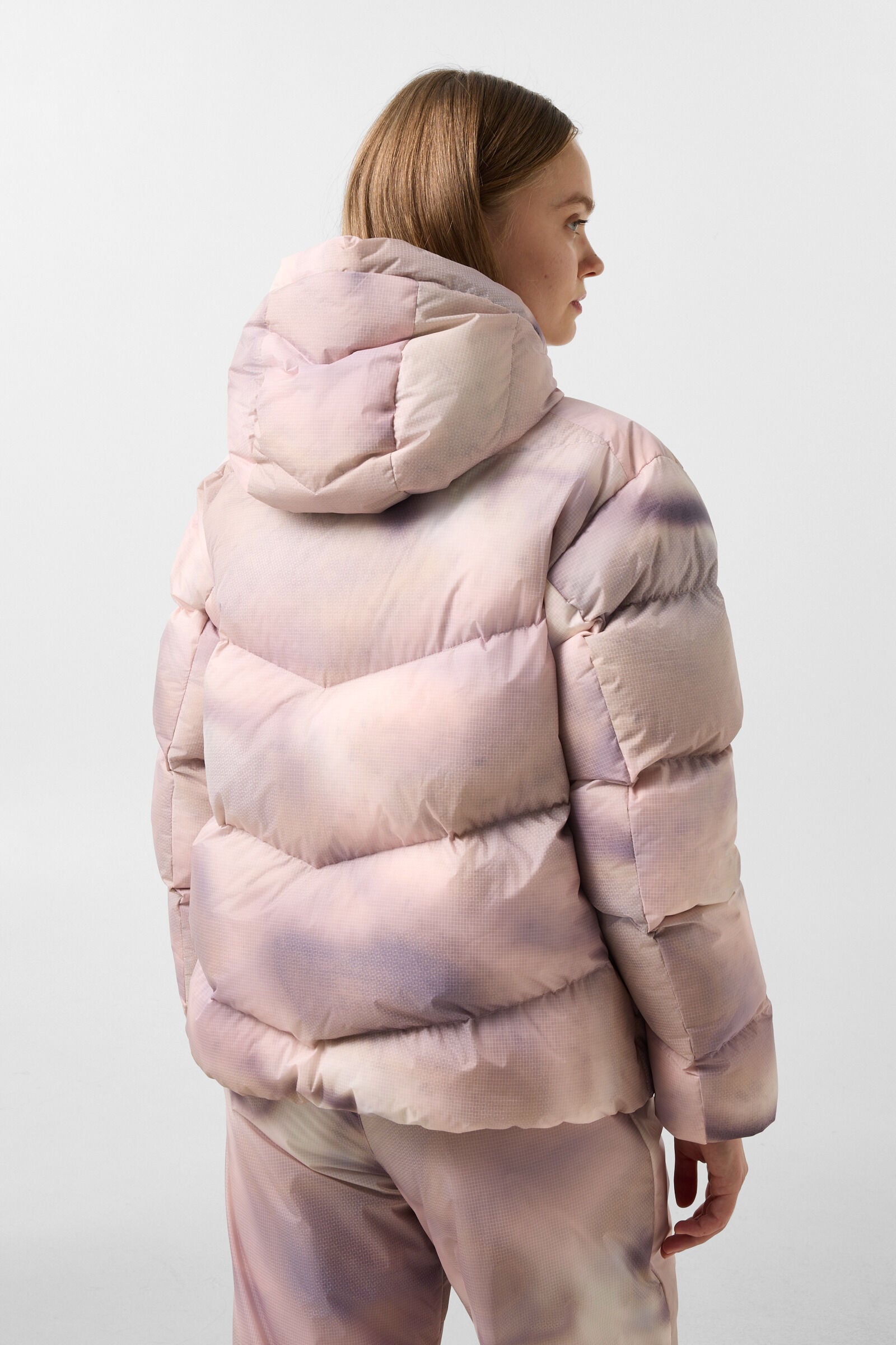 Vally Down Ski Jacket Beige/Pink