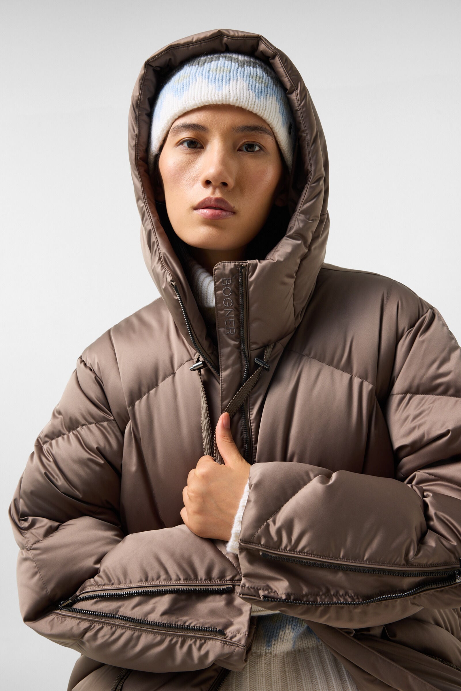 Daunenparka Glenda Graubraun
