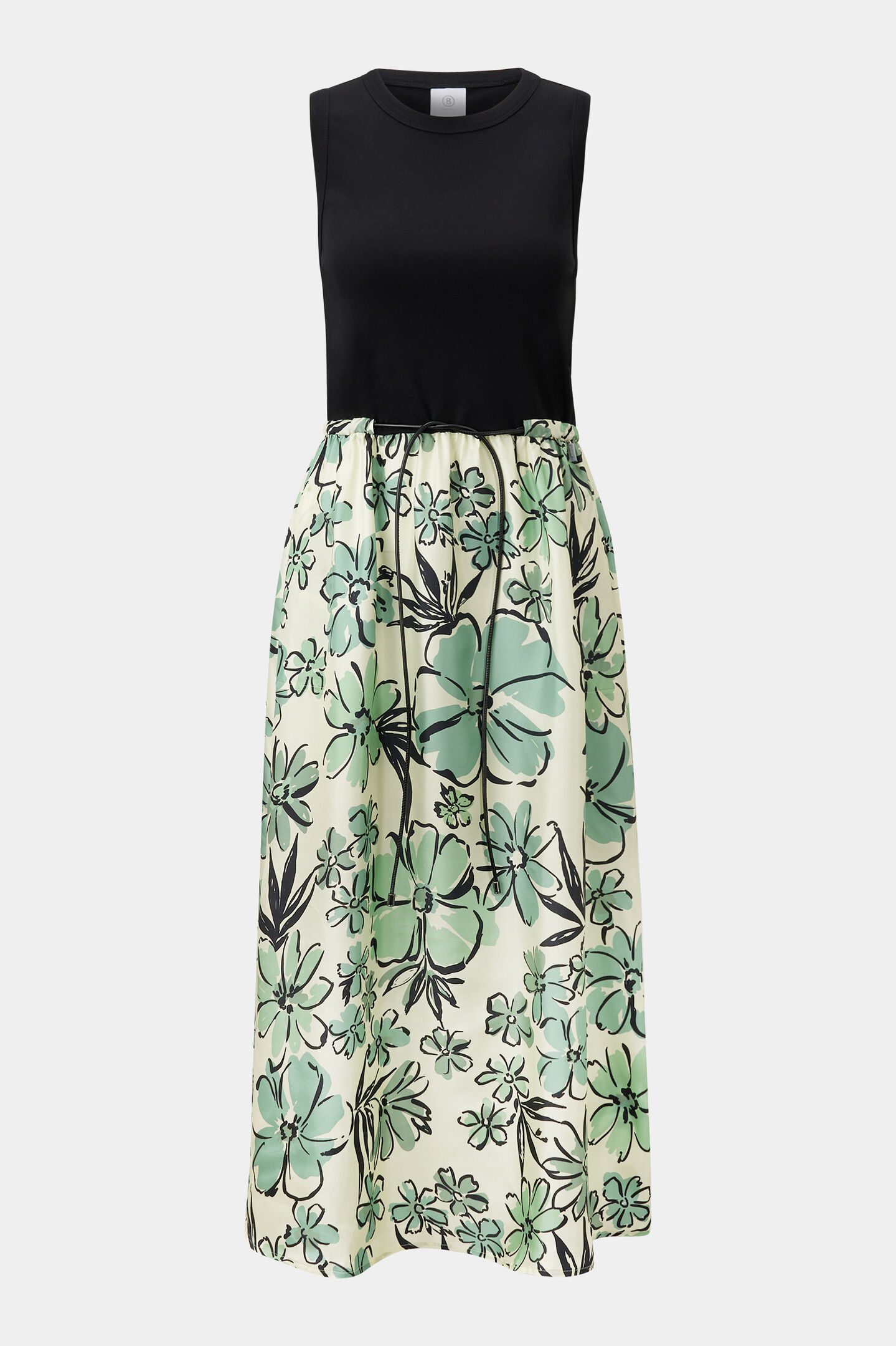 Seiden-Jersey-Kleid Silke Schwarz/Grün