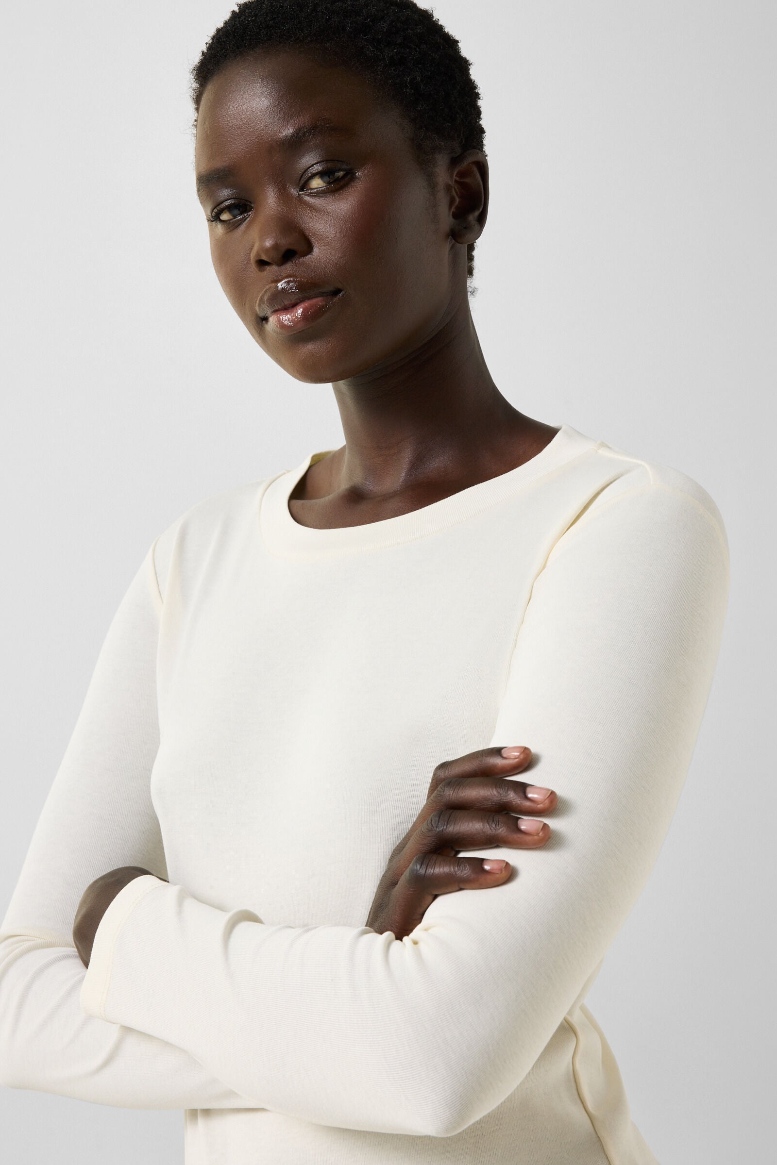 Baumwoll-Longsleeve Nikini Off-White