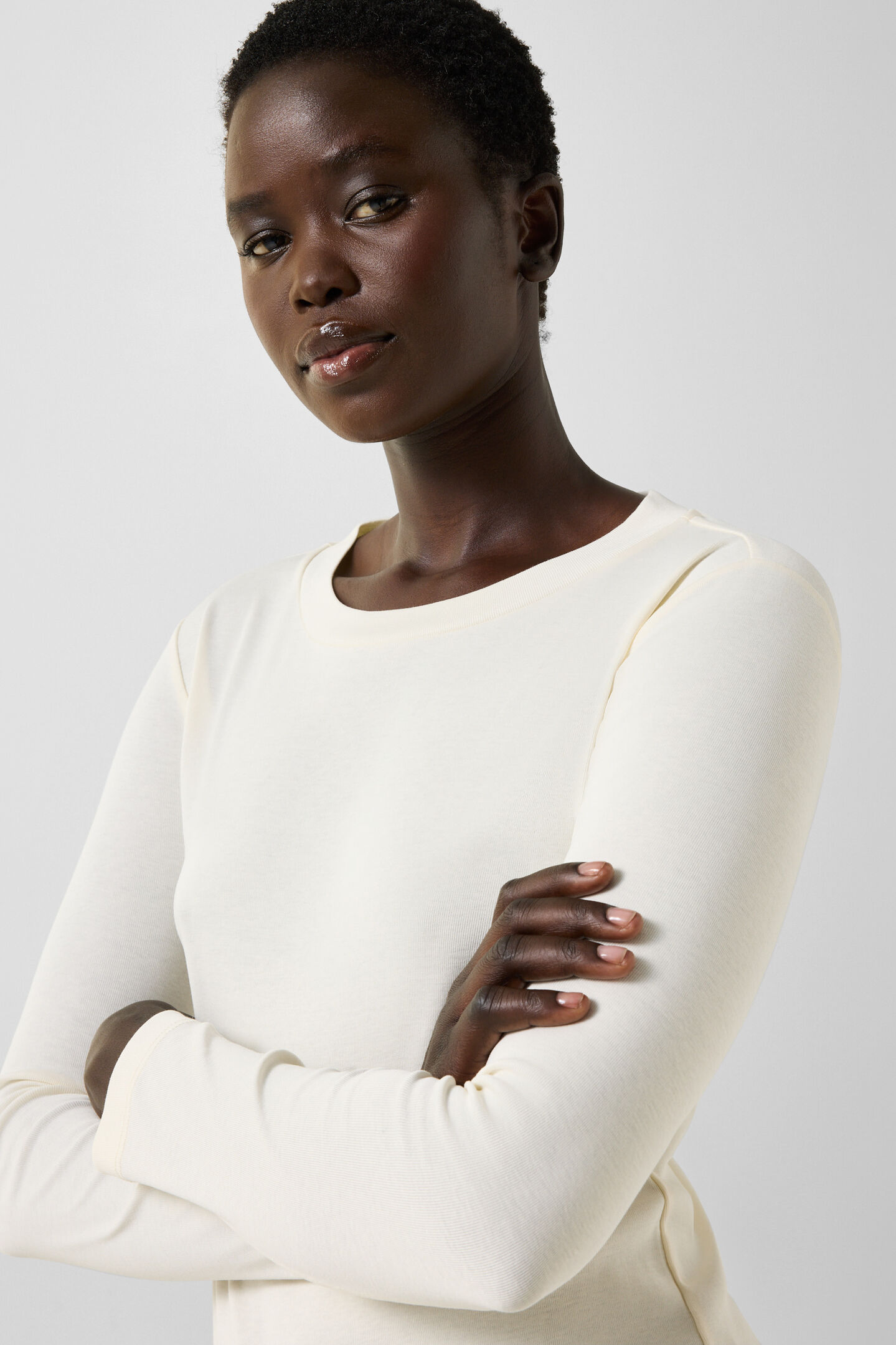 Baumwoll-Longsleeve Nikini Off-White