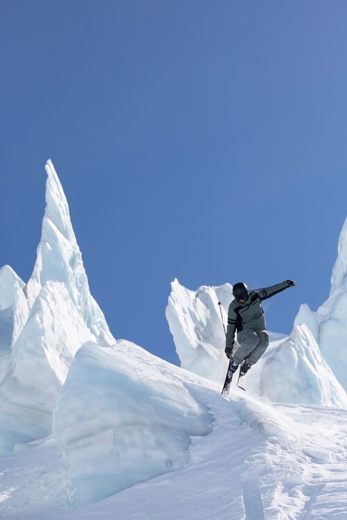Ski-Daunenjacke Minho Oliv-Grün/Schwarz