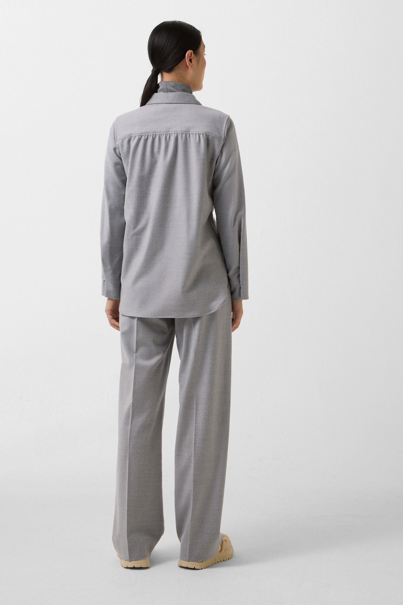 Ariela flannel blouse Light grey