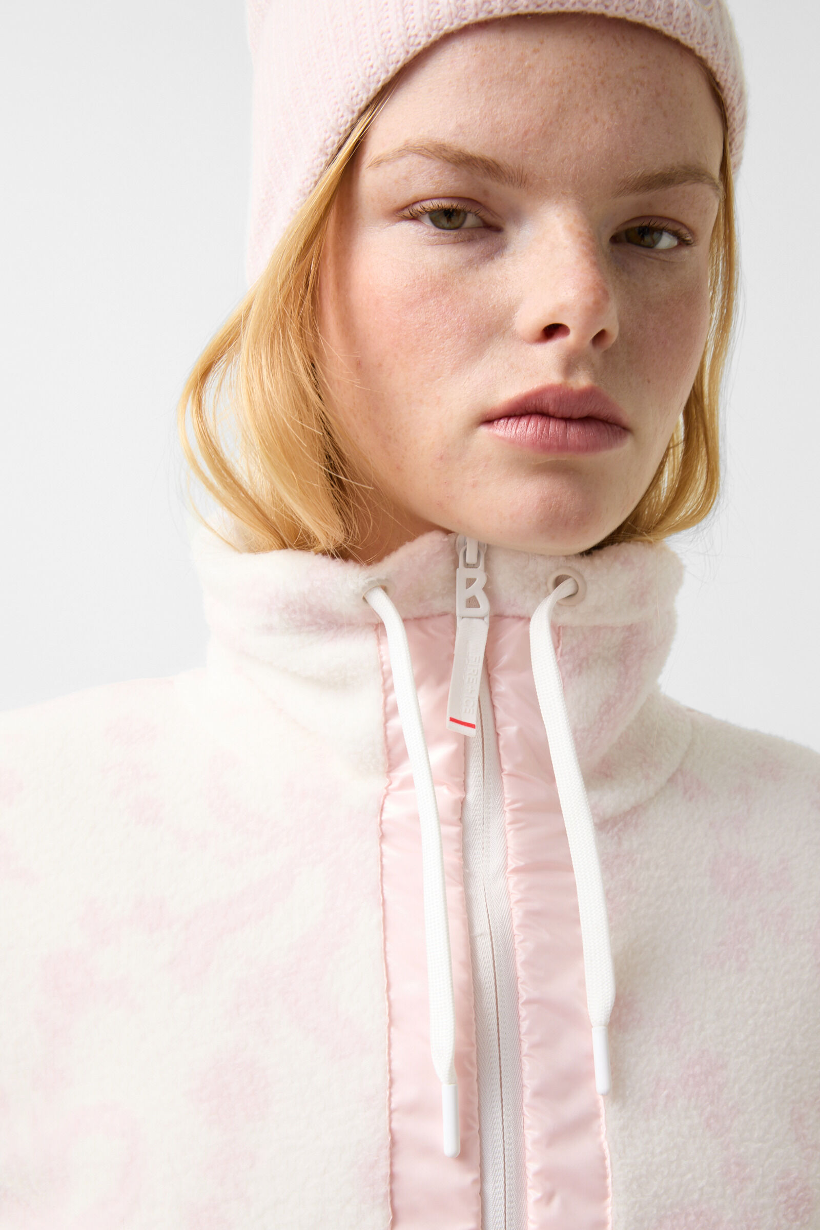 Ninetta mid-layer fleece jacket Off-white/pink