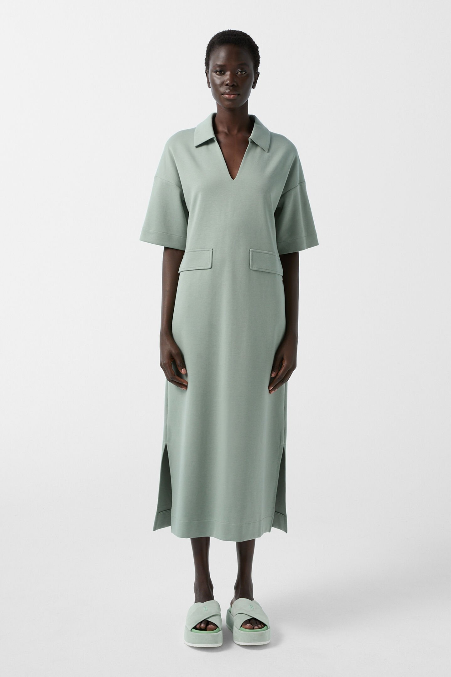 Fabiola jersey dress Eucalyptus