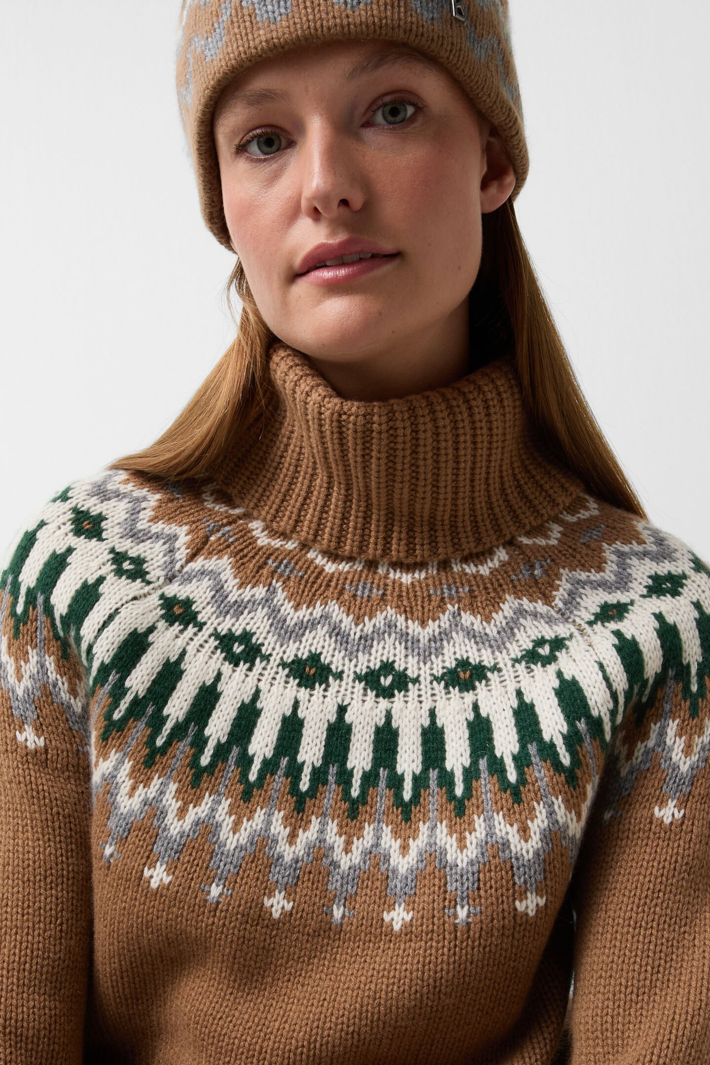 Norweger-Pullover Ingrid Hazel/Grau/Off-White
