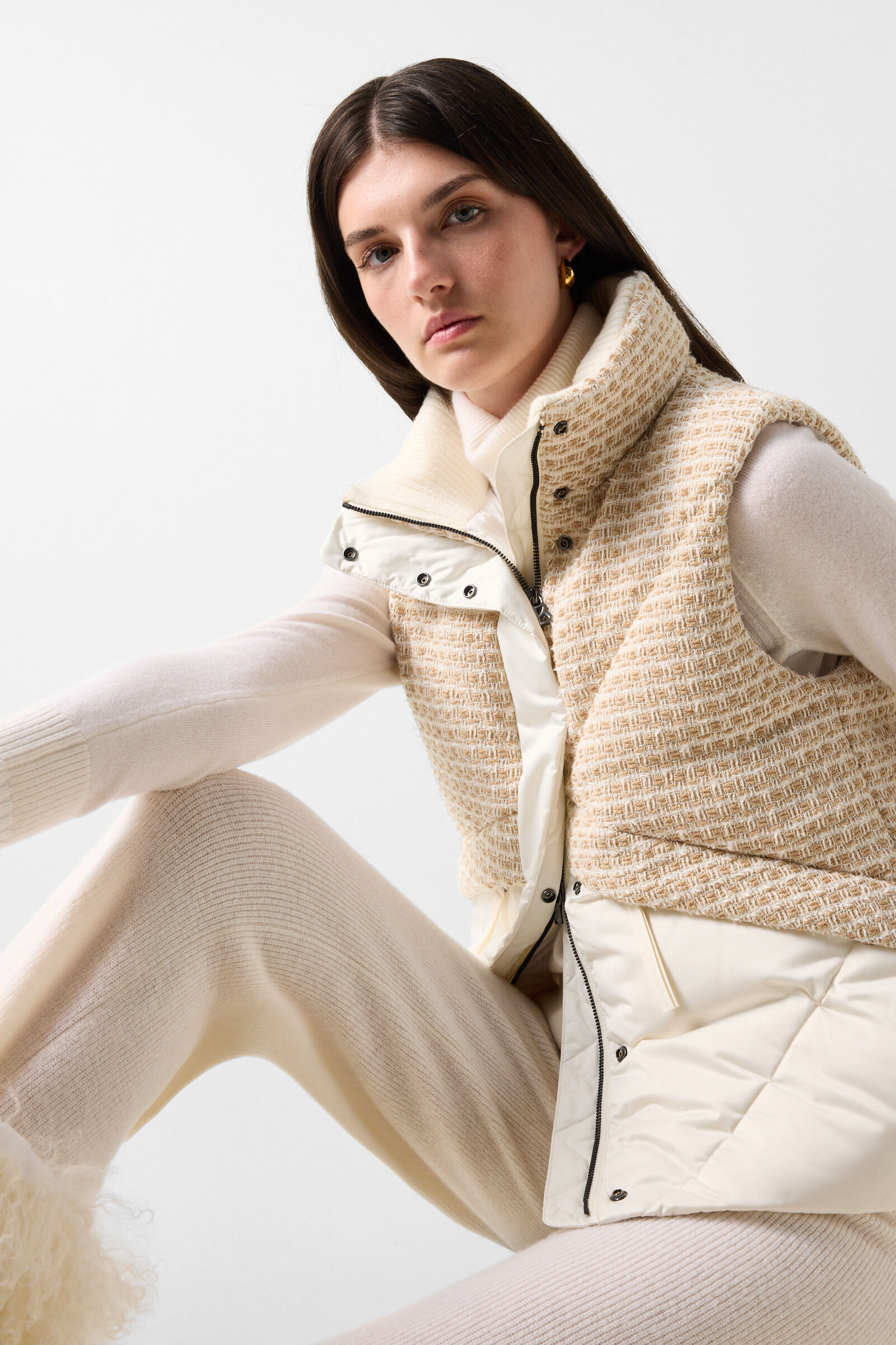 Netty Down Vest Off-white/beige