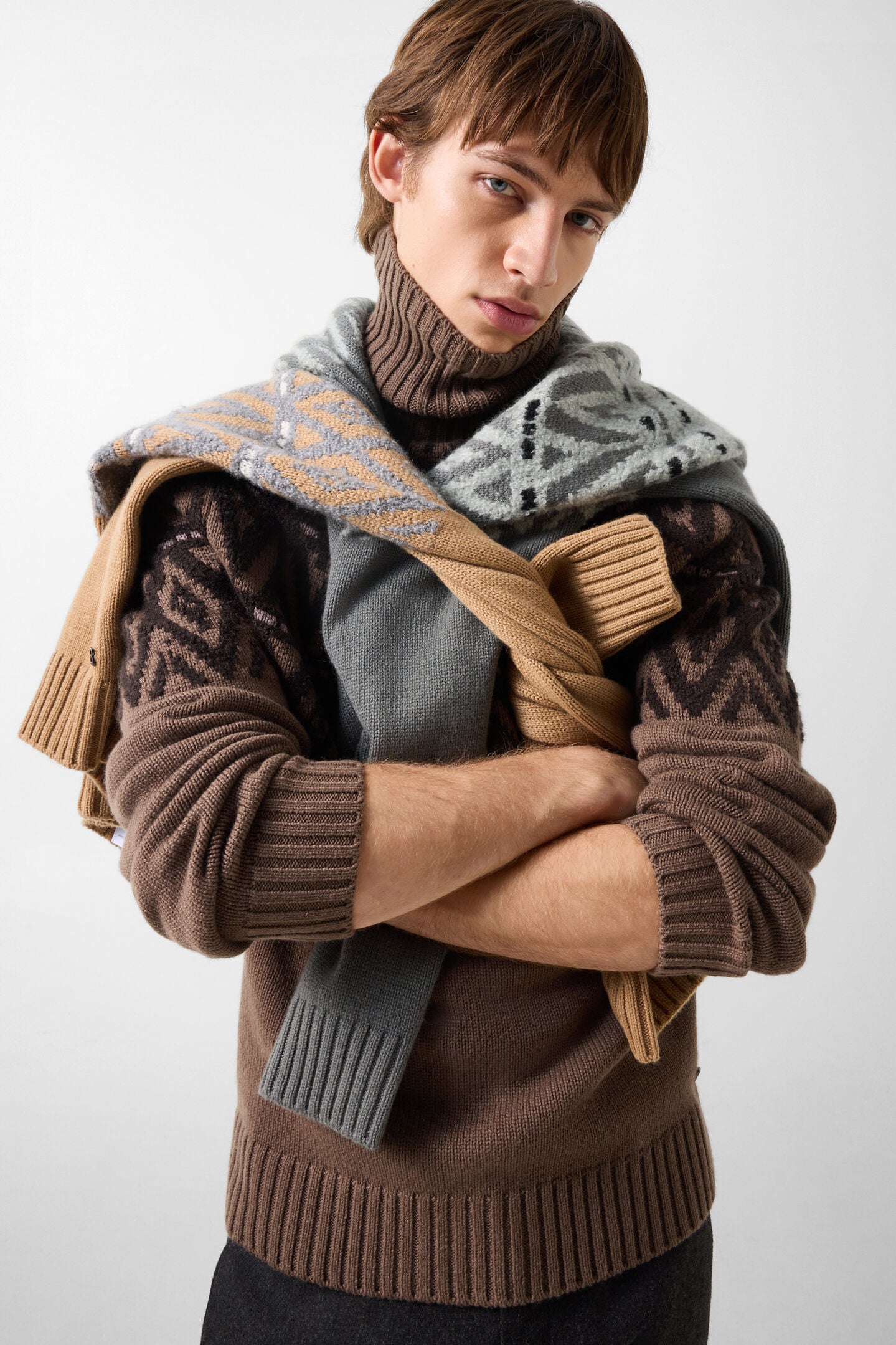 Roxter cashmere jumper and Norwegian-style jumper Brown/Black