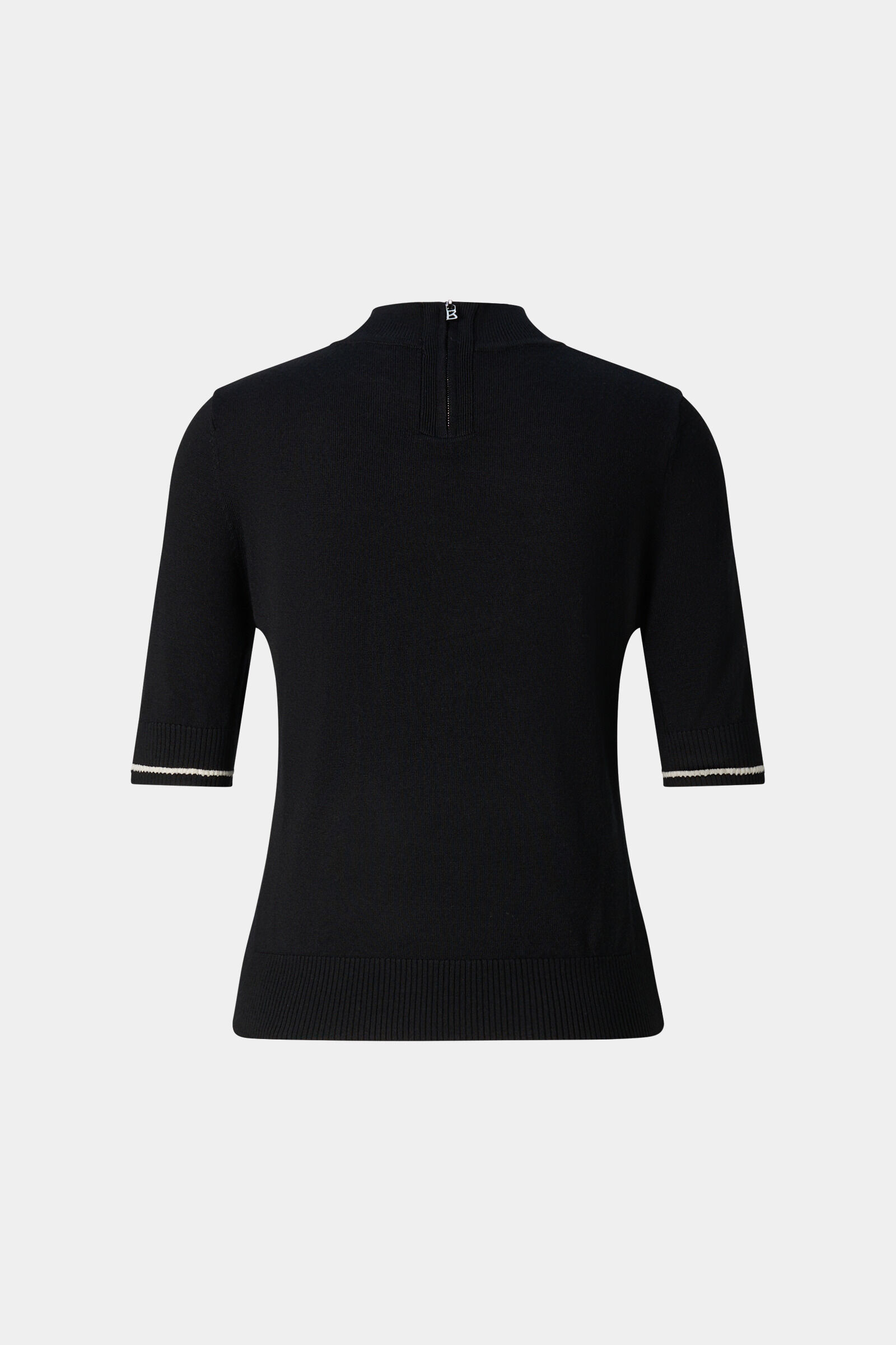 Antonia virgin wool and silk knitted jumper Black