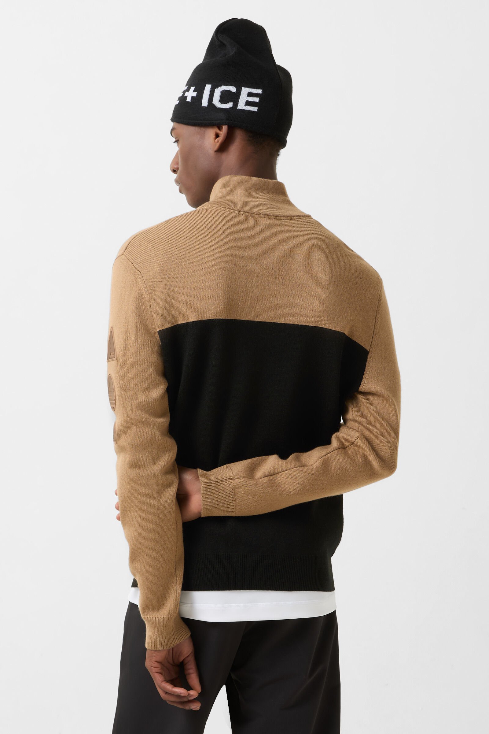 Andrian knitted troyer Caramel/black