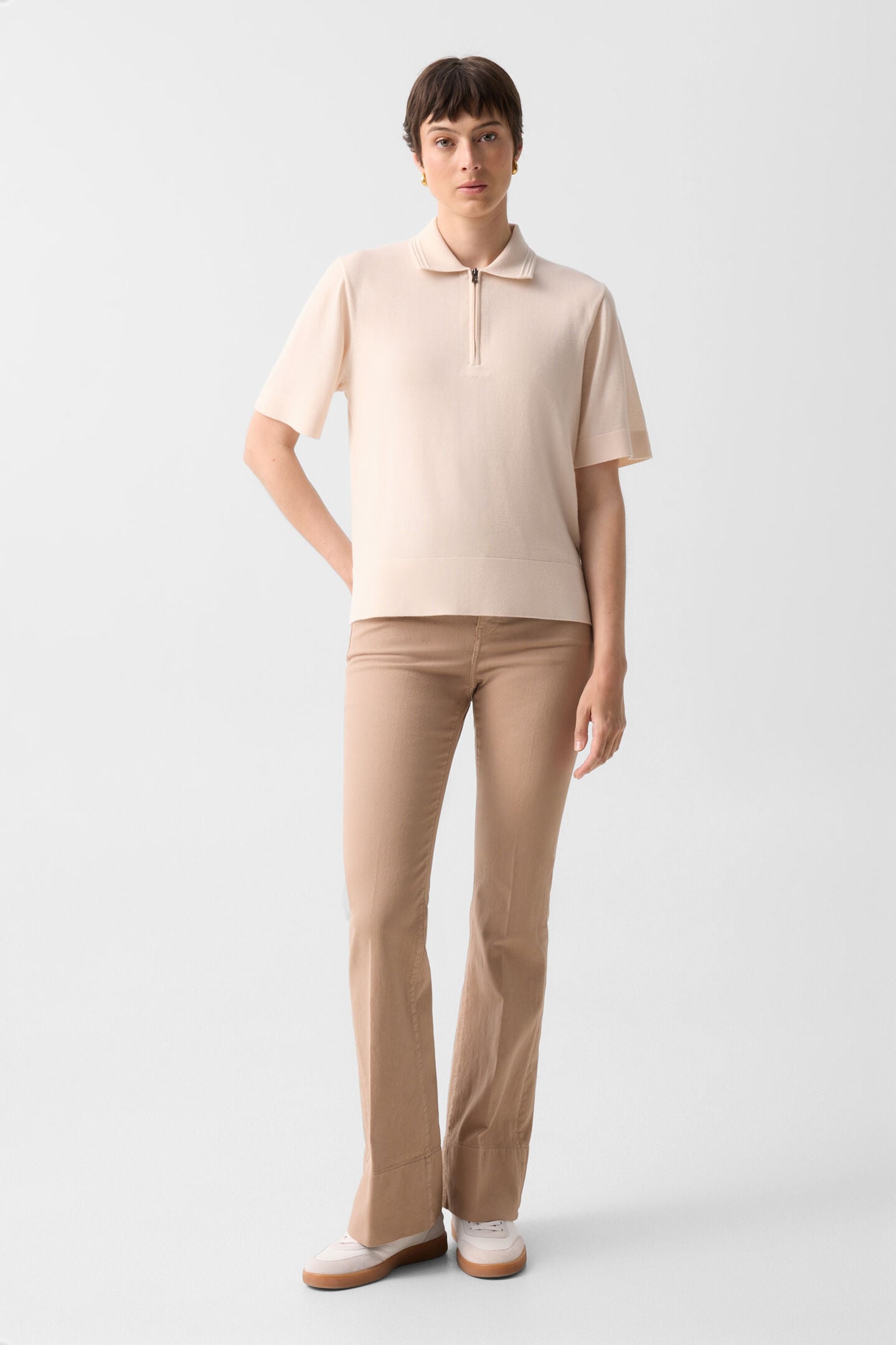 Maureen virgin wool polo shirt Cream