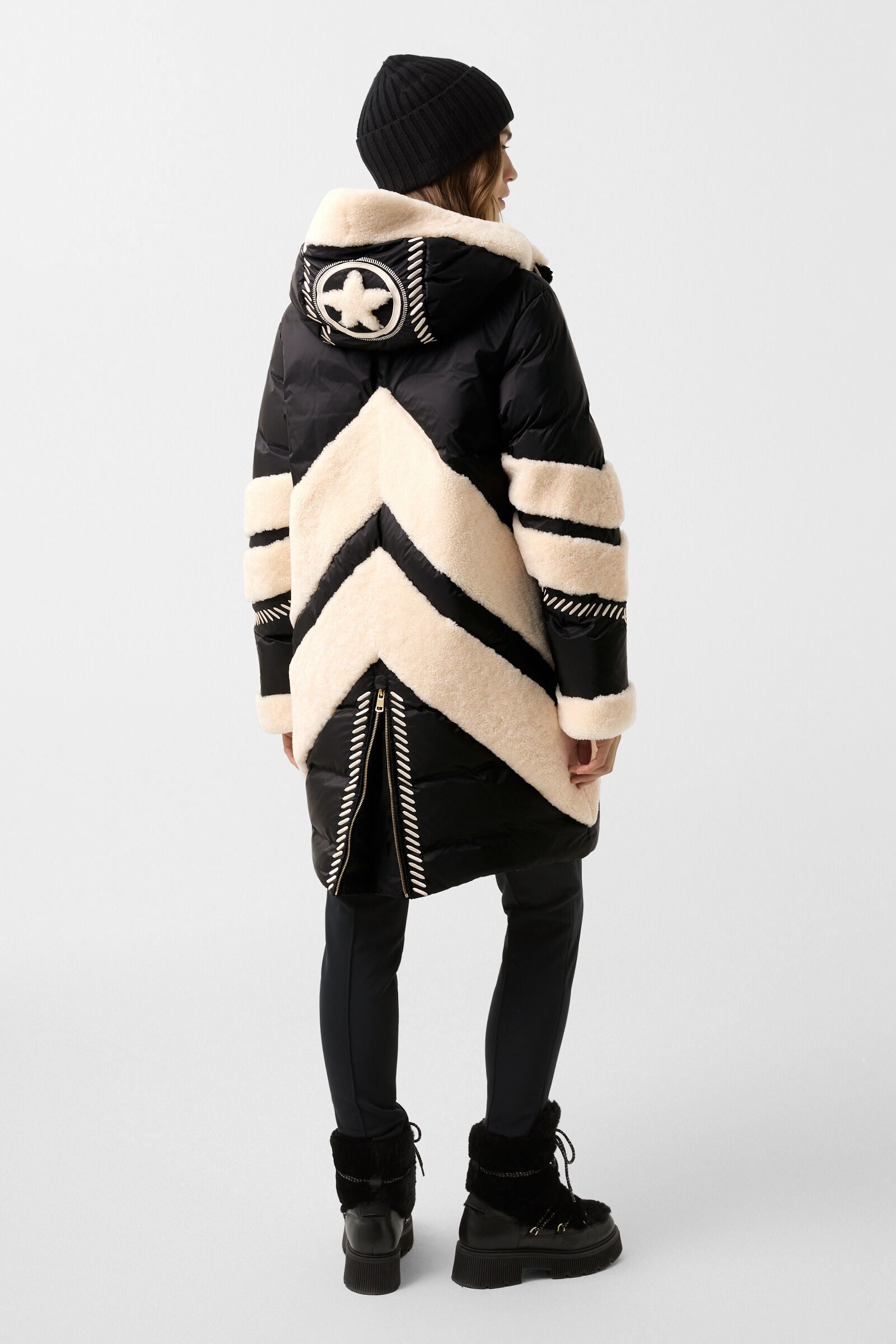 Amila down parka Black/cream