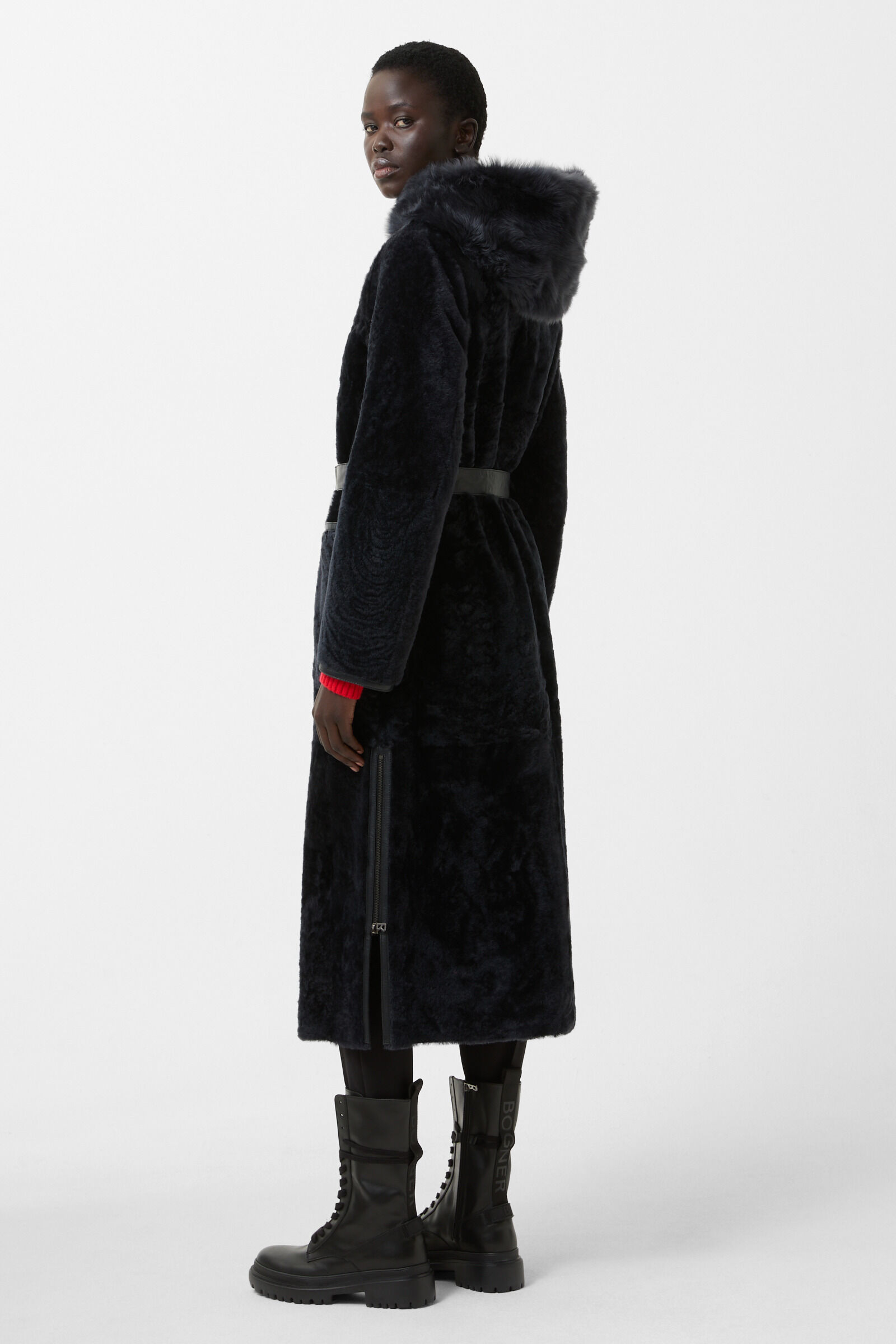 Peyton lambskin coat Anthracite