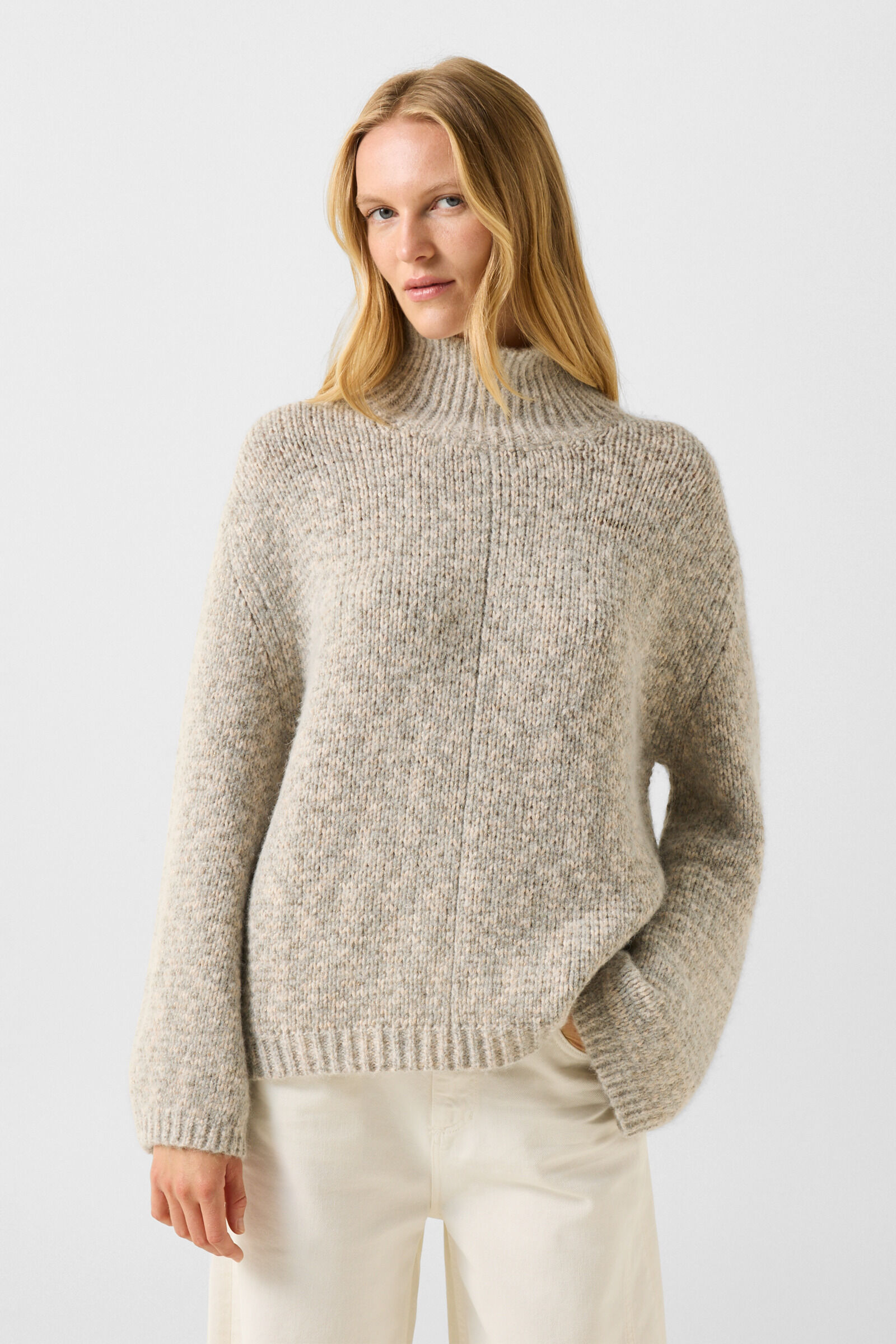 Alpakamix-Pullover Svoni Beige/Grau
