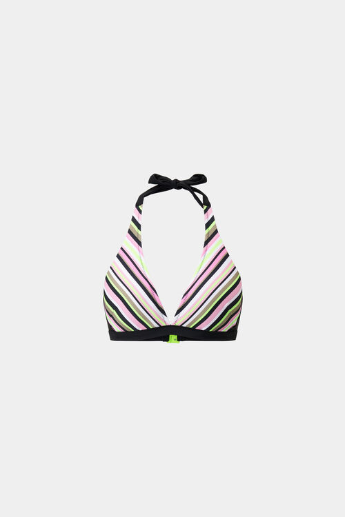 Bikini-Top Jasmin Rosa/Schwarz/Neongrün