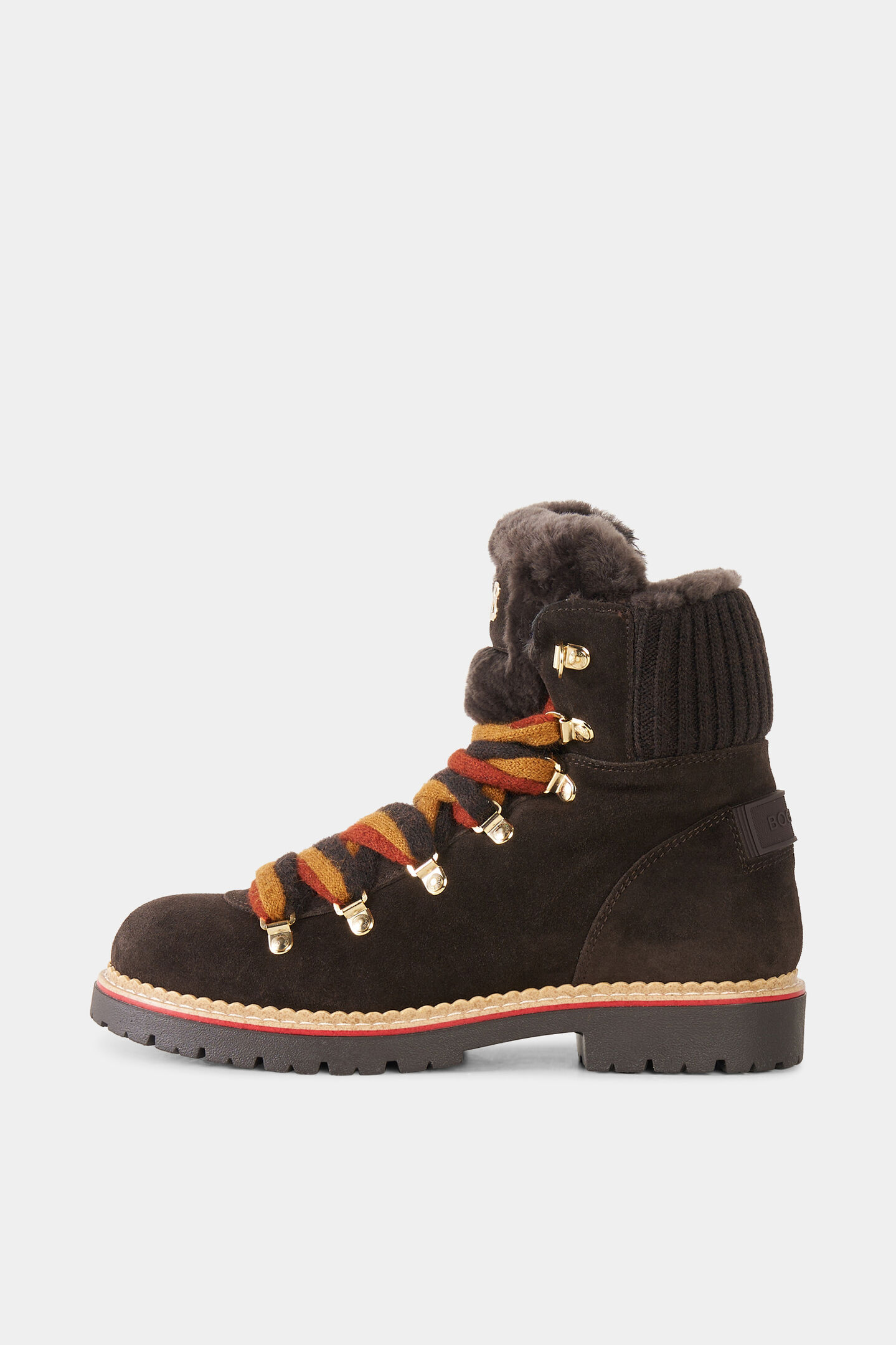 Andermatt lace-up boots with spikes Dark brown