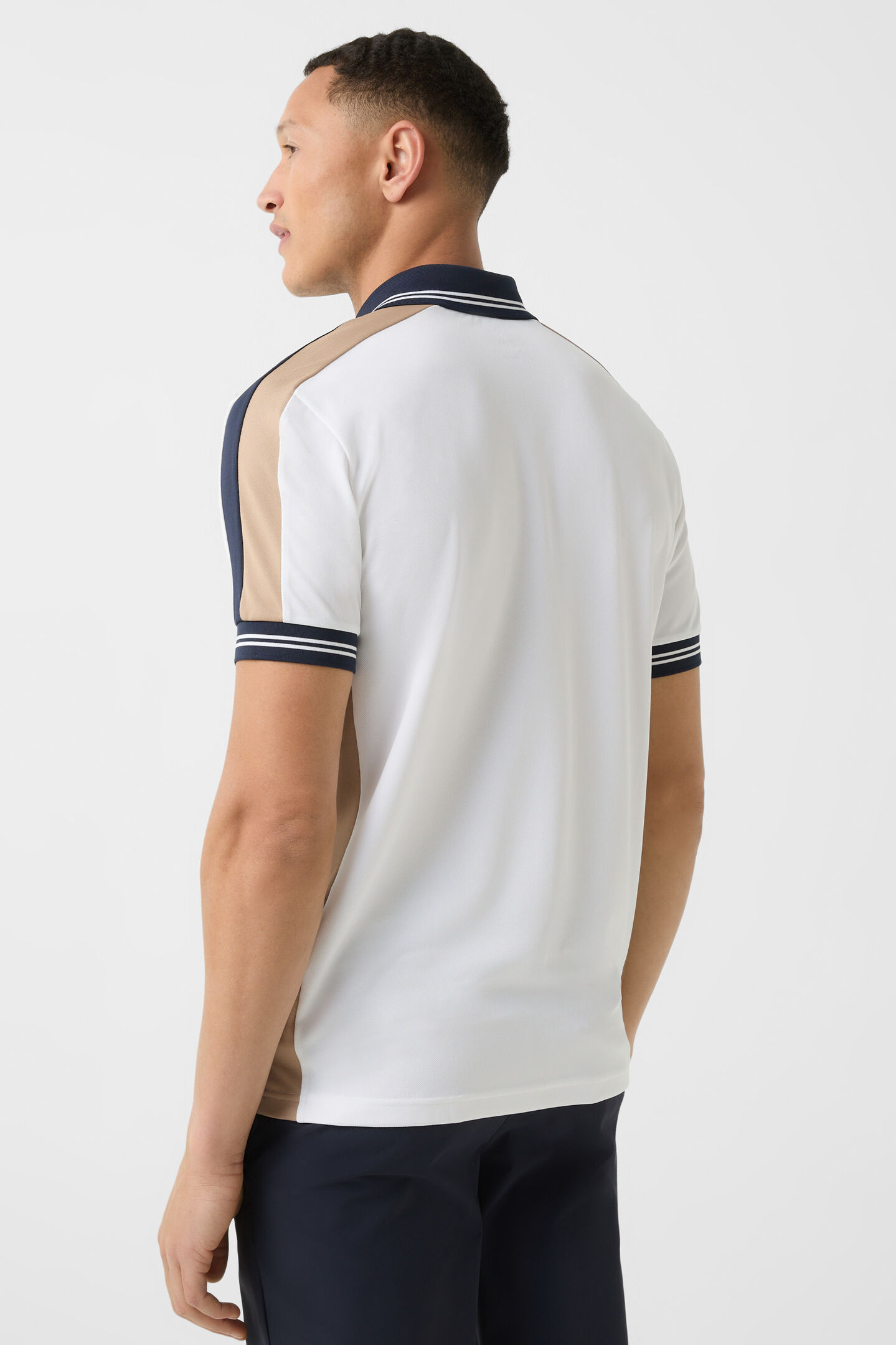 Cornelius functional short-sleeved top White/navy blue/beige