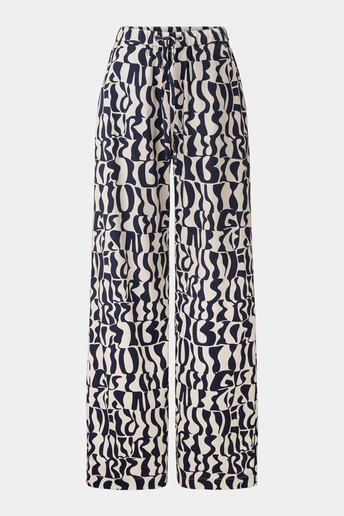 Marlenehose Donya Navy-Blau/Ecru