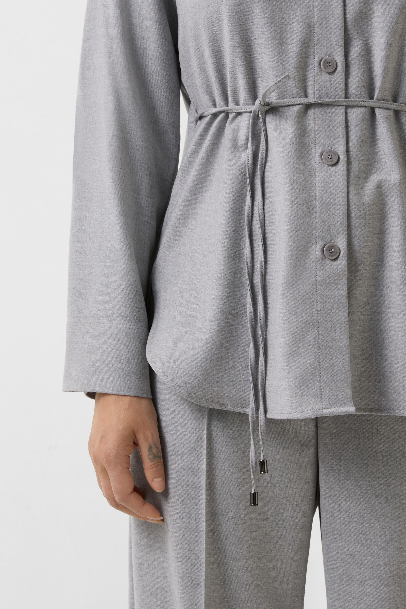 Ariela flannel blouse Light grey