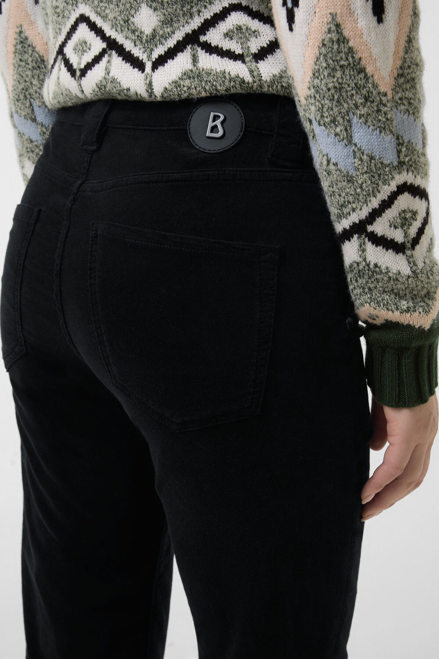 Devin velvet trousers Black