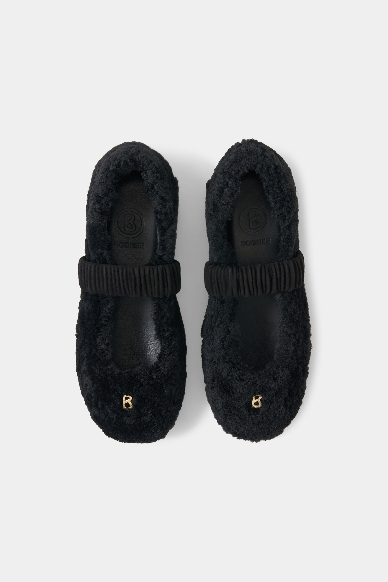Lambskin ballerina flats Black