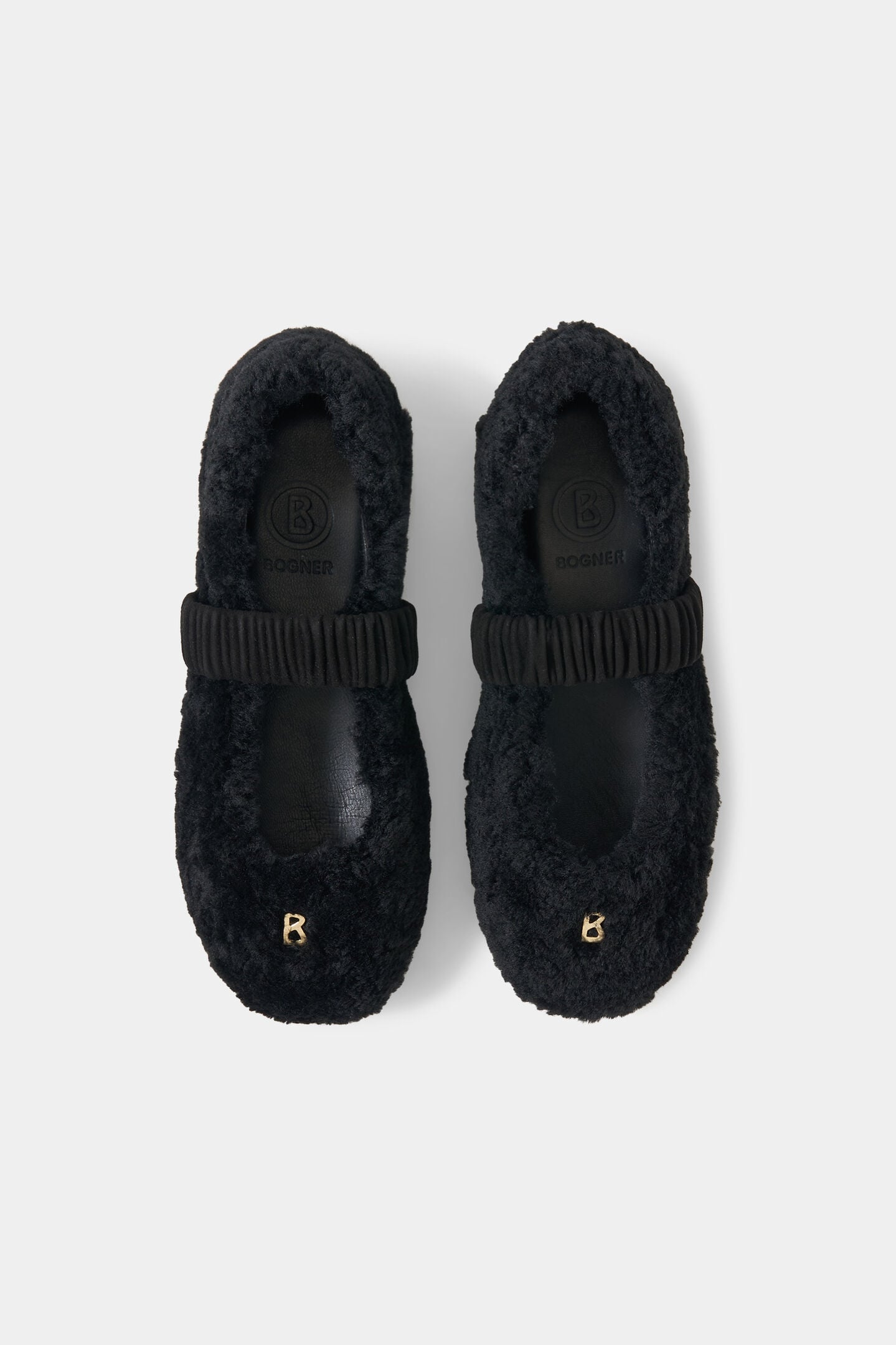 Lambskin ballerina flats Black