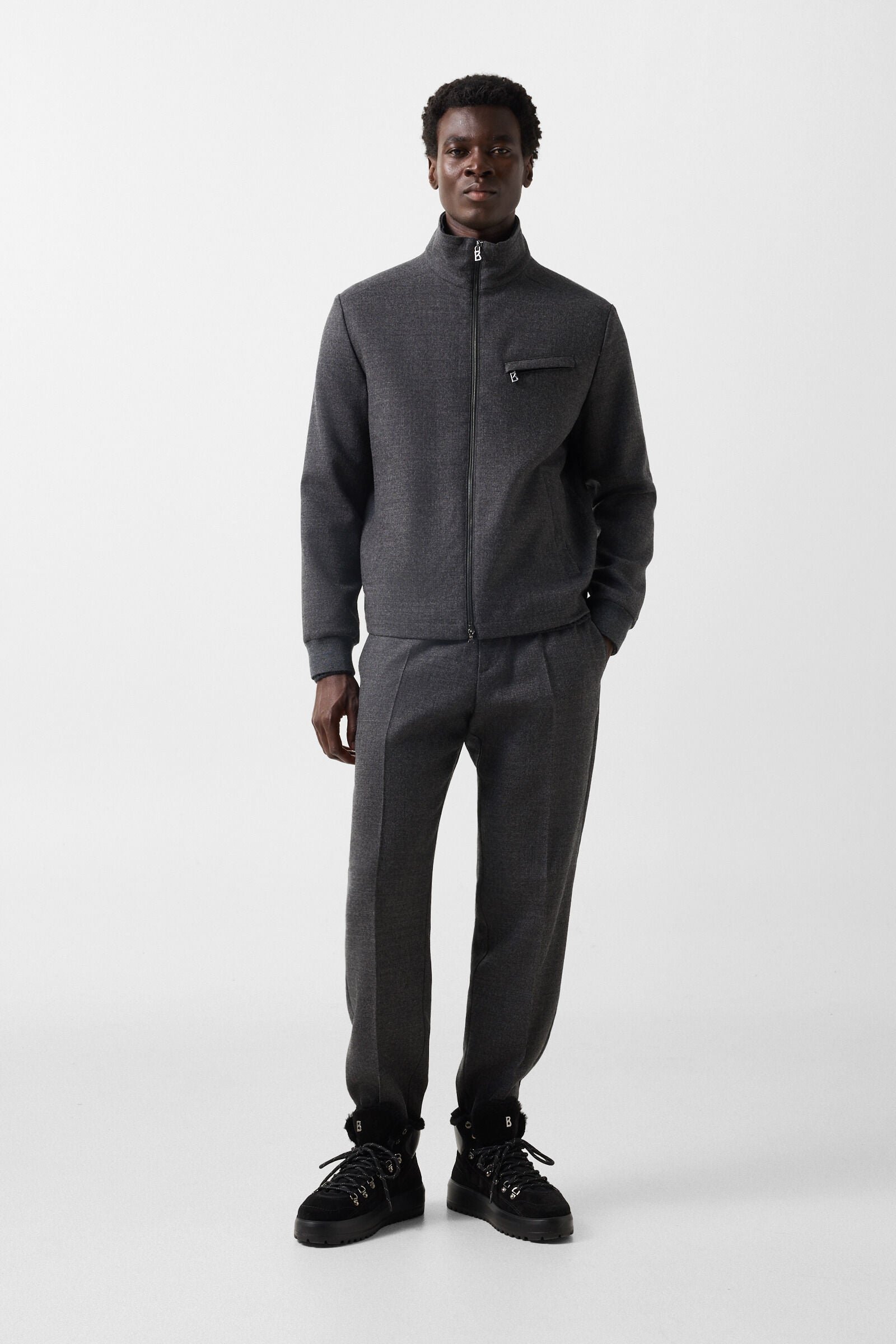 Milan virgin wool blend jacket Anthracite