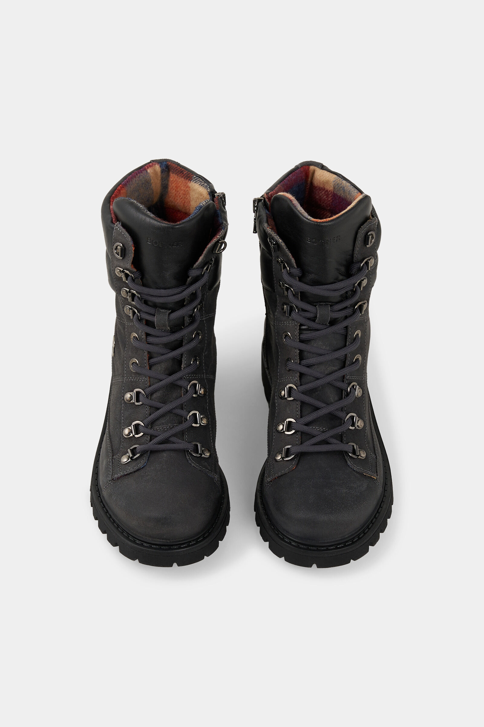 Lace-up boots Helsinki with spikes Dark grey