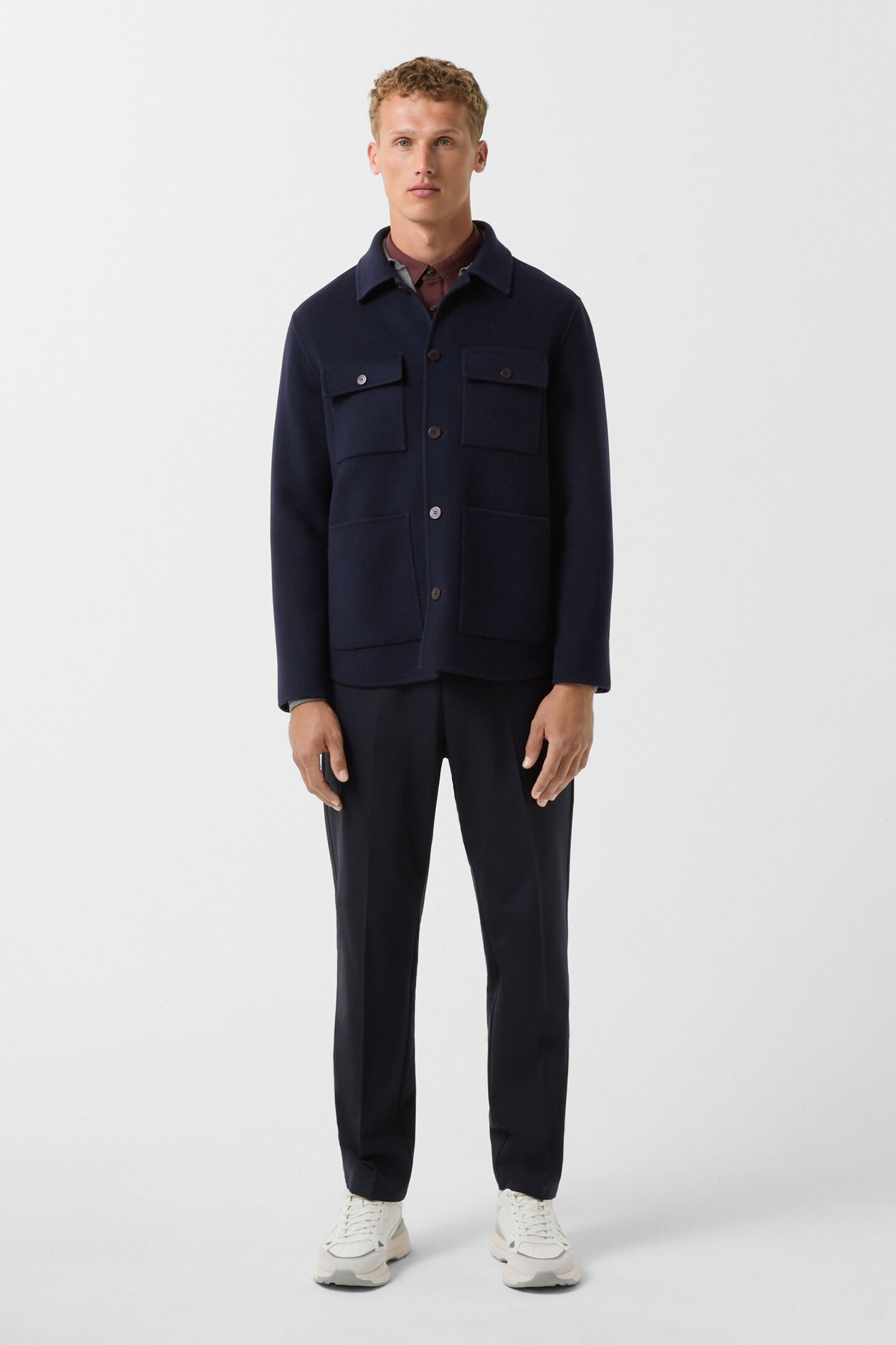 Double-face overshirt Larry Navy blue