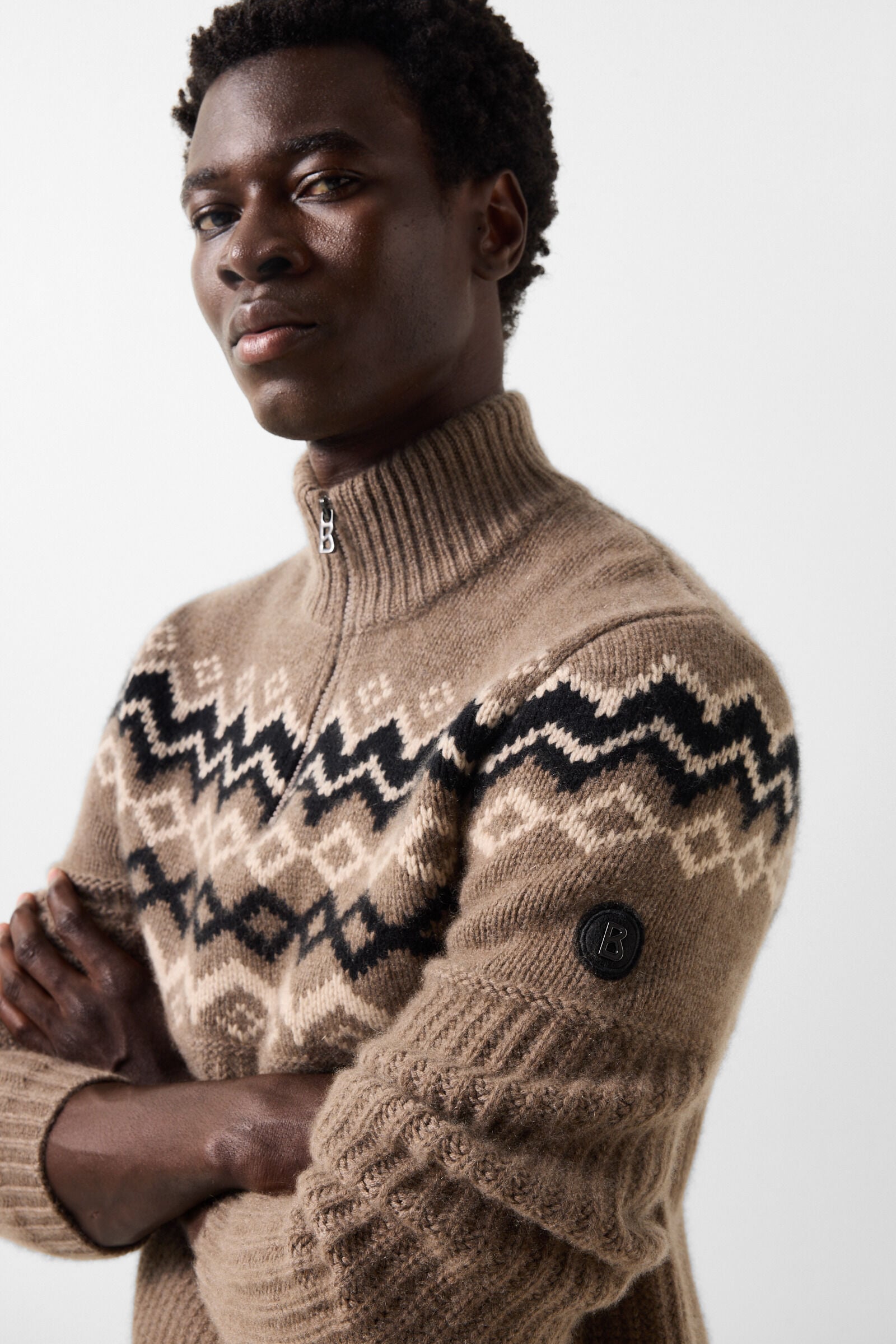 Ludi cashmere jumper Hazel/Beige/Black