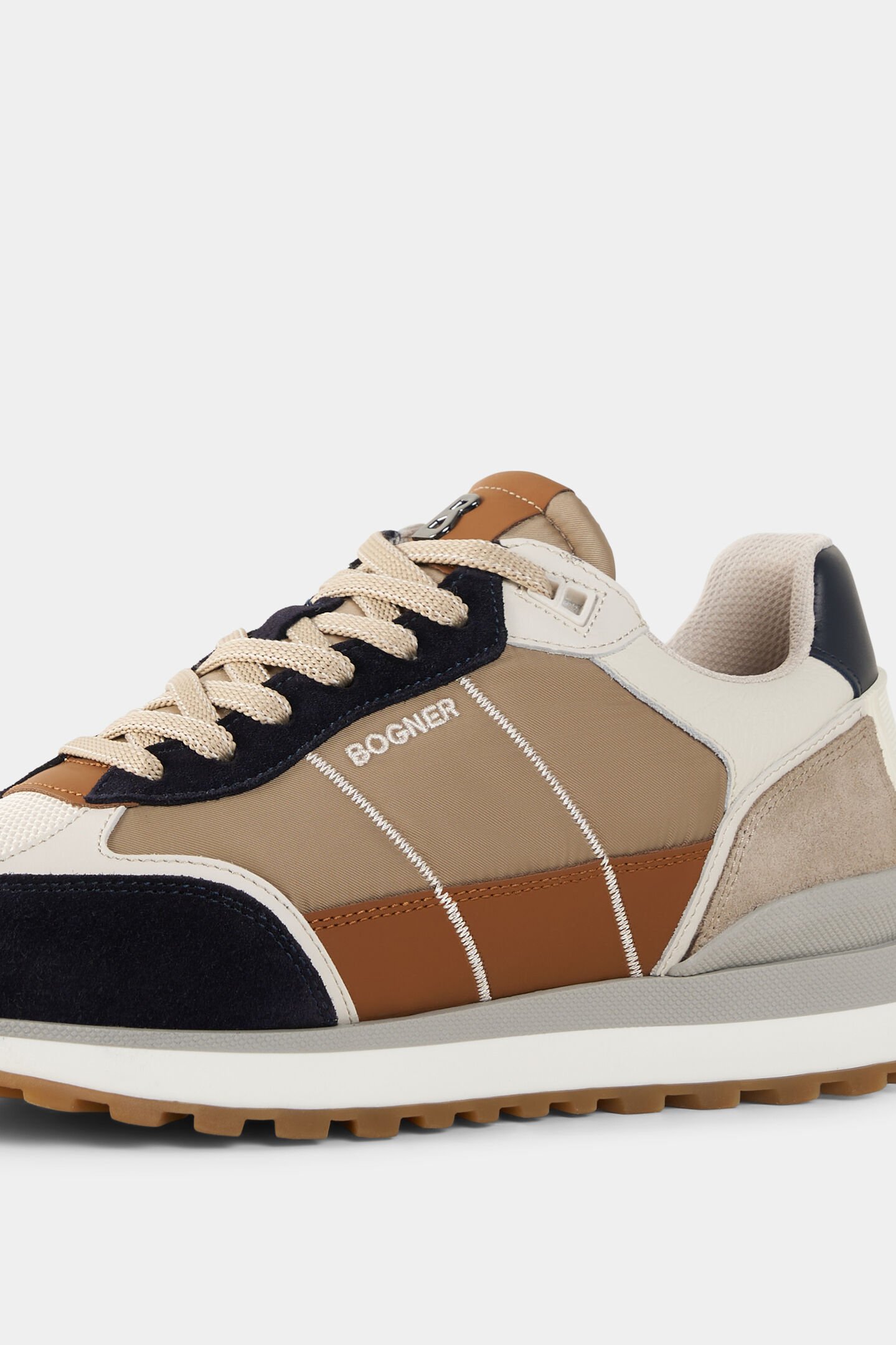 Sneaker Newport Cognac/Beige/Navy-Blau