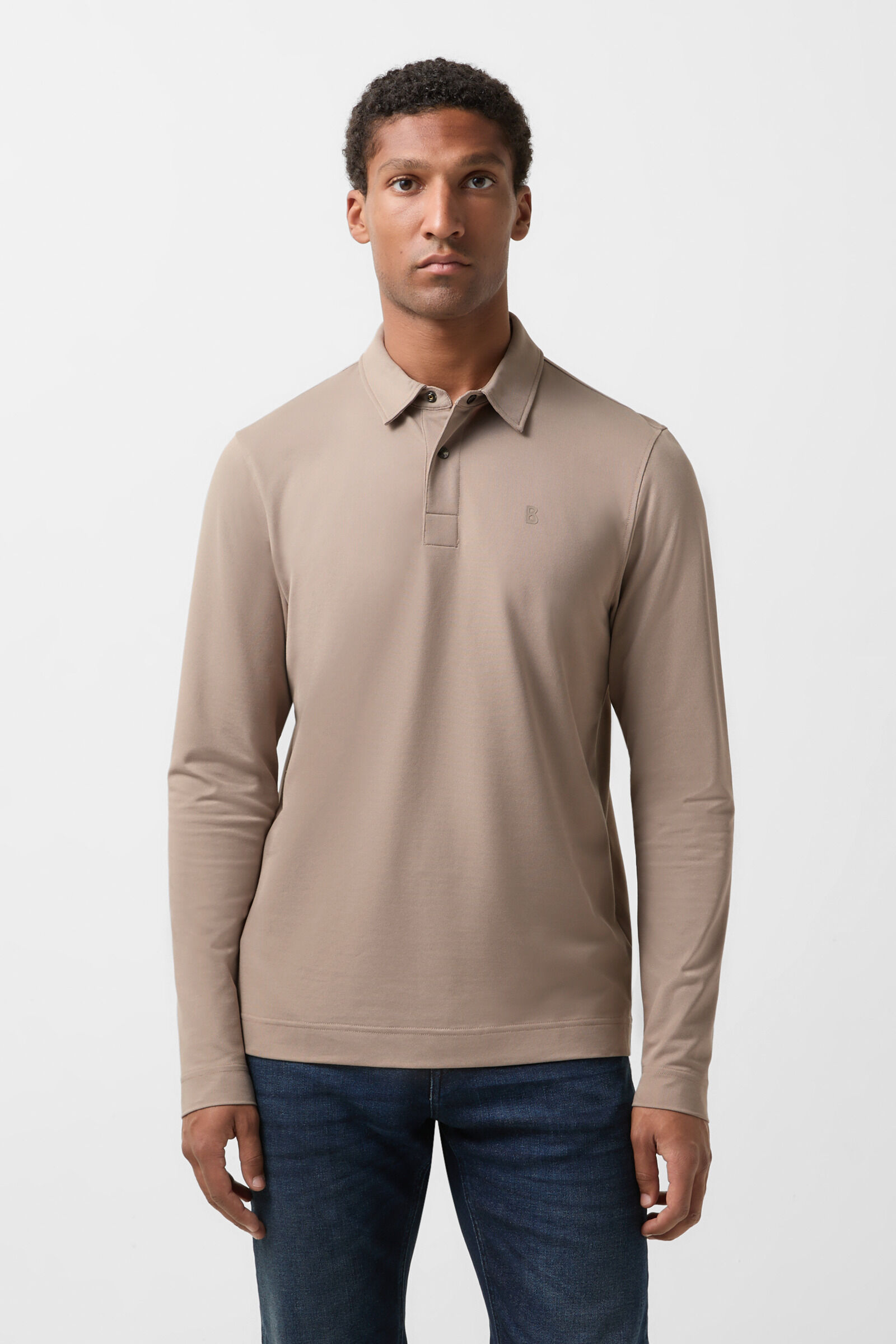 Timon polo long-sleeved top Greige
