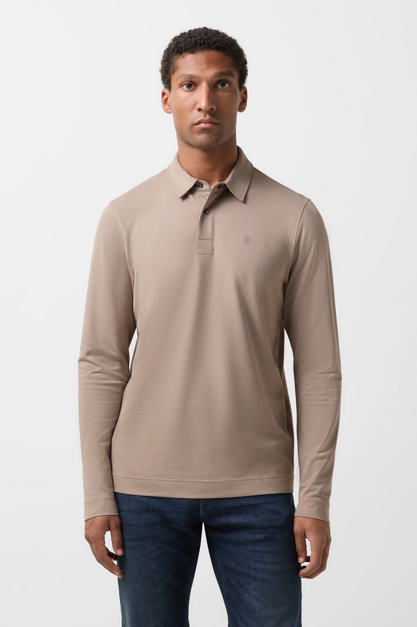 Polo-Longsleeve Timon Greige
