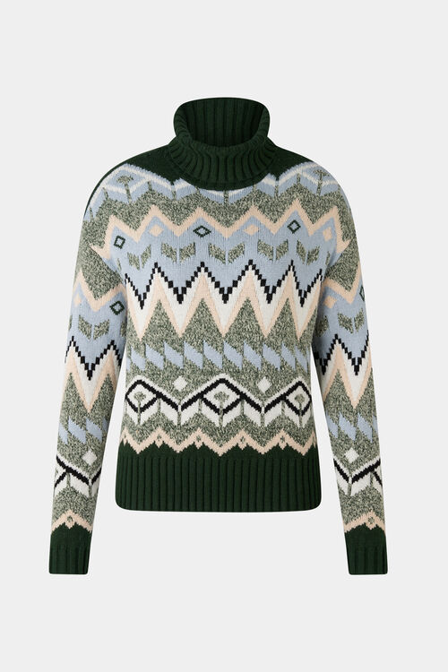 Norweger-Pullover Raegan Grün/Beige/Hellblau