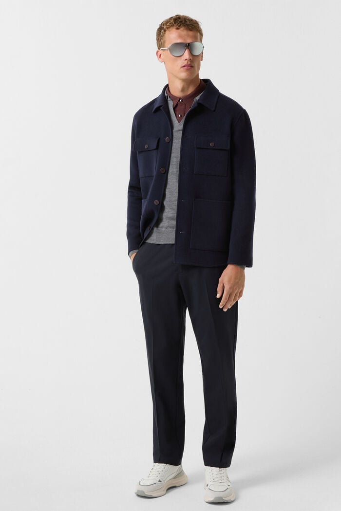 Double-face overshirt Larry Navy blue Double-face overshirt Larry Navy blue