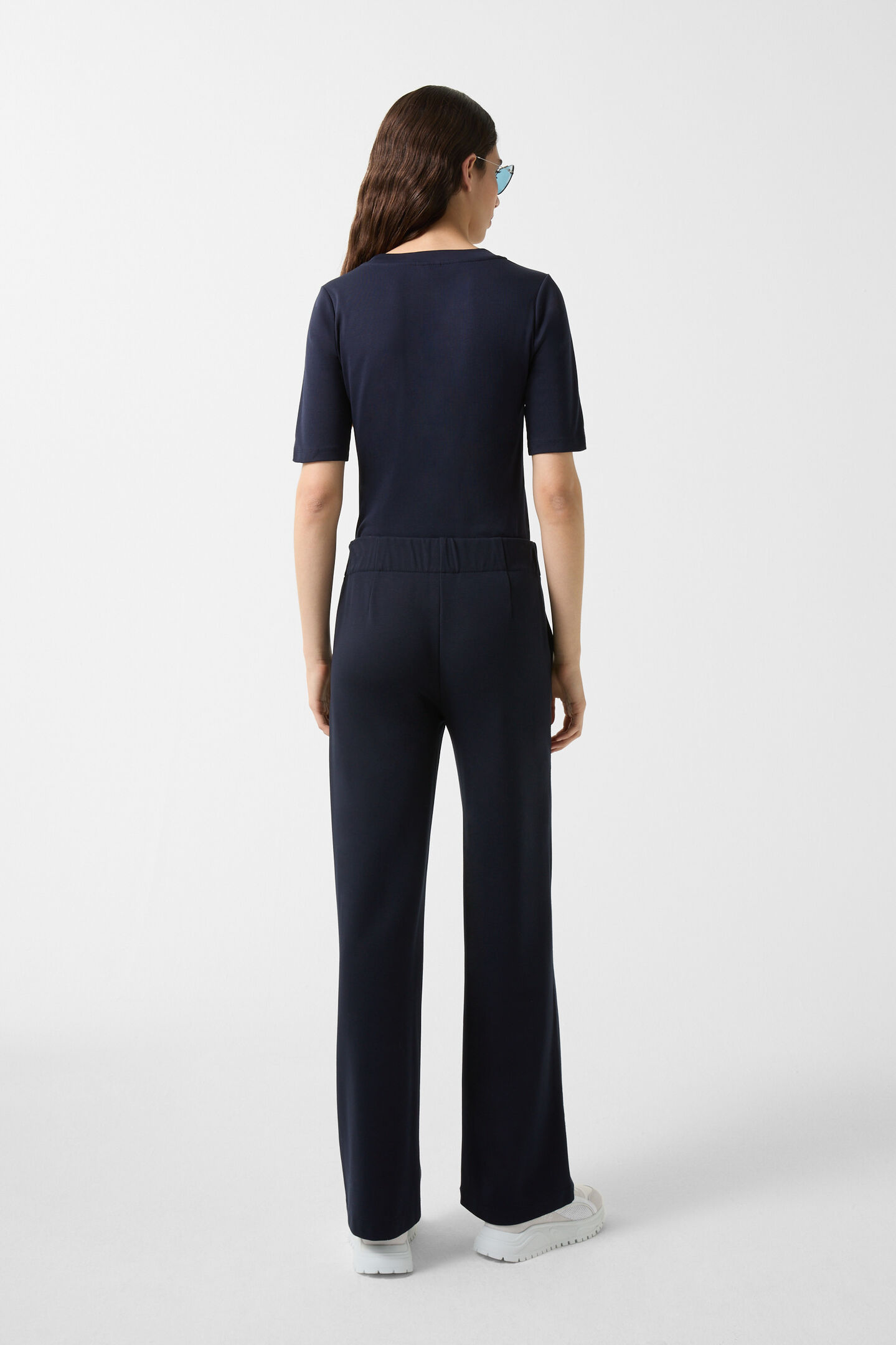 Paisley Jersey trousers Navy blue