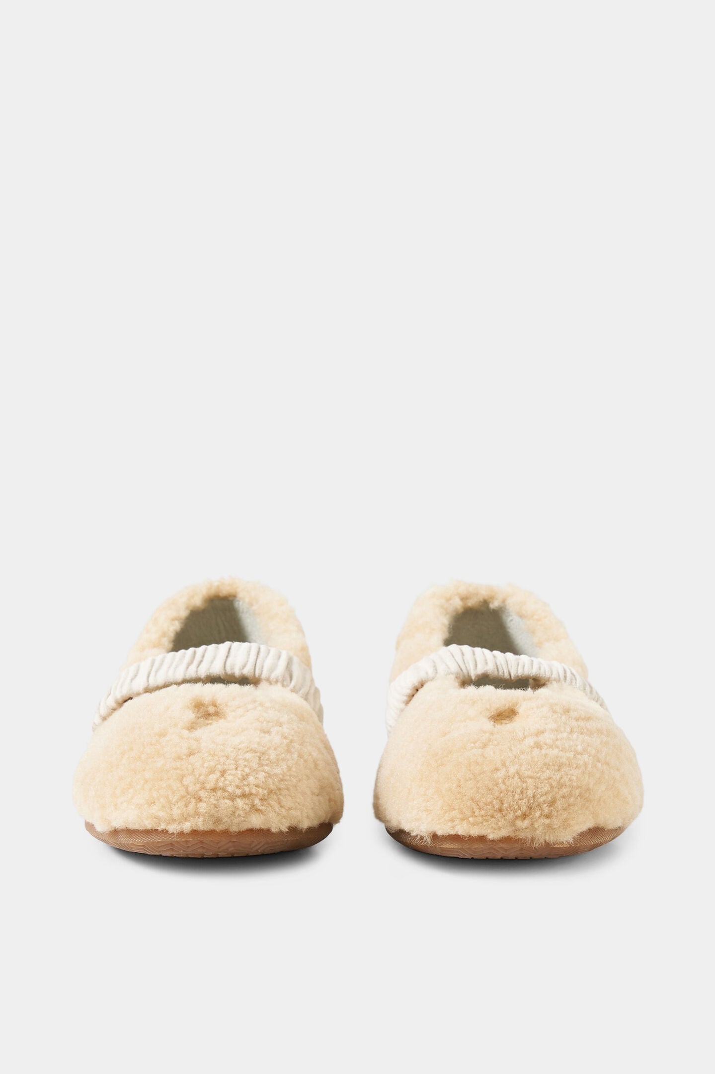 Lambskin ballerina flats Beige