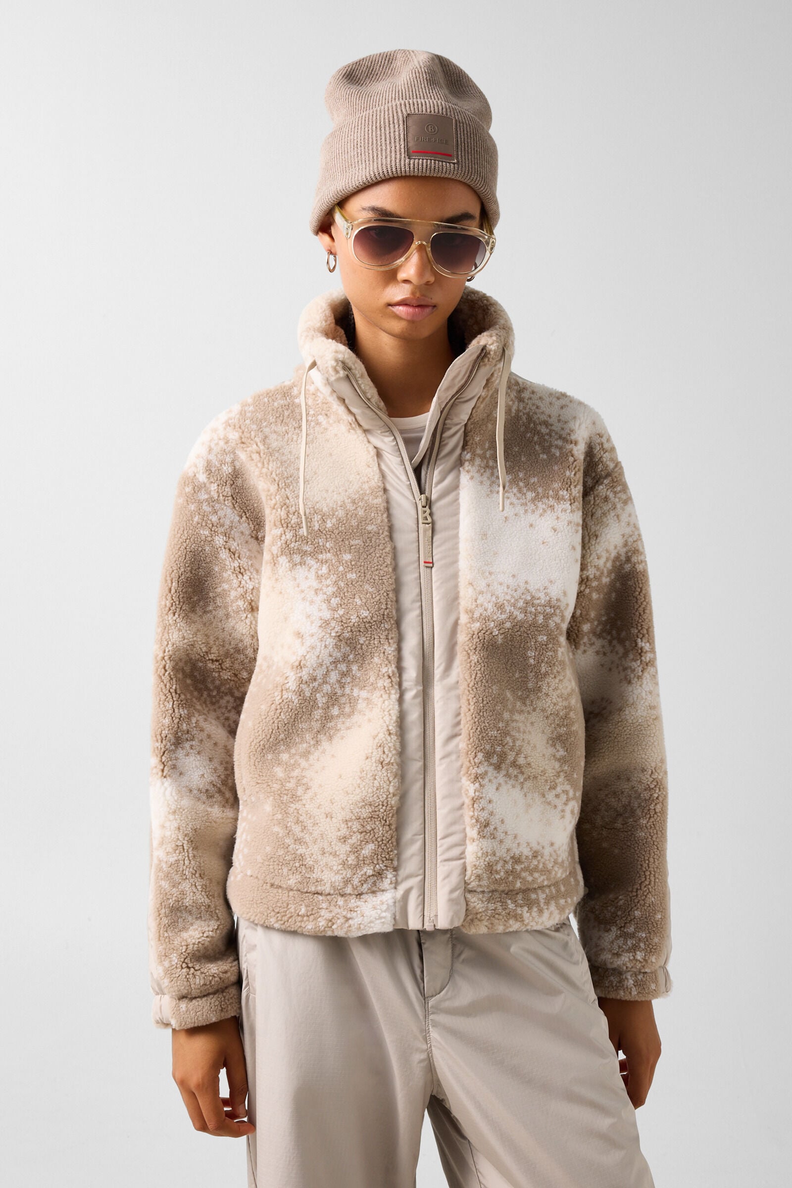 Ninetta mid-layer teddy jacket Beige/Brown