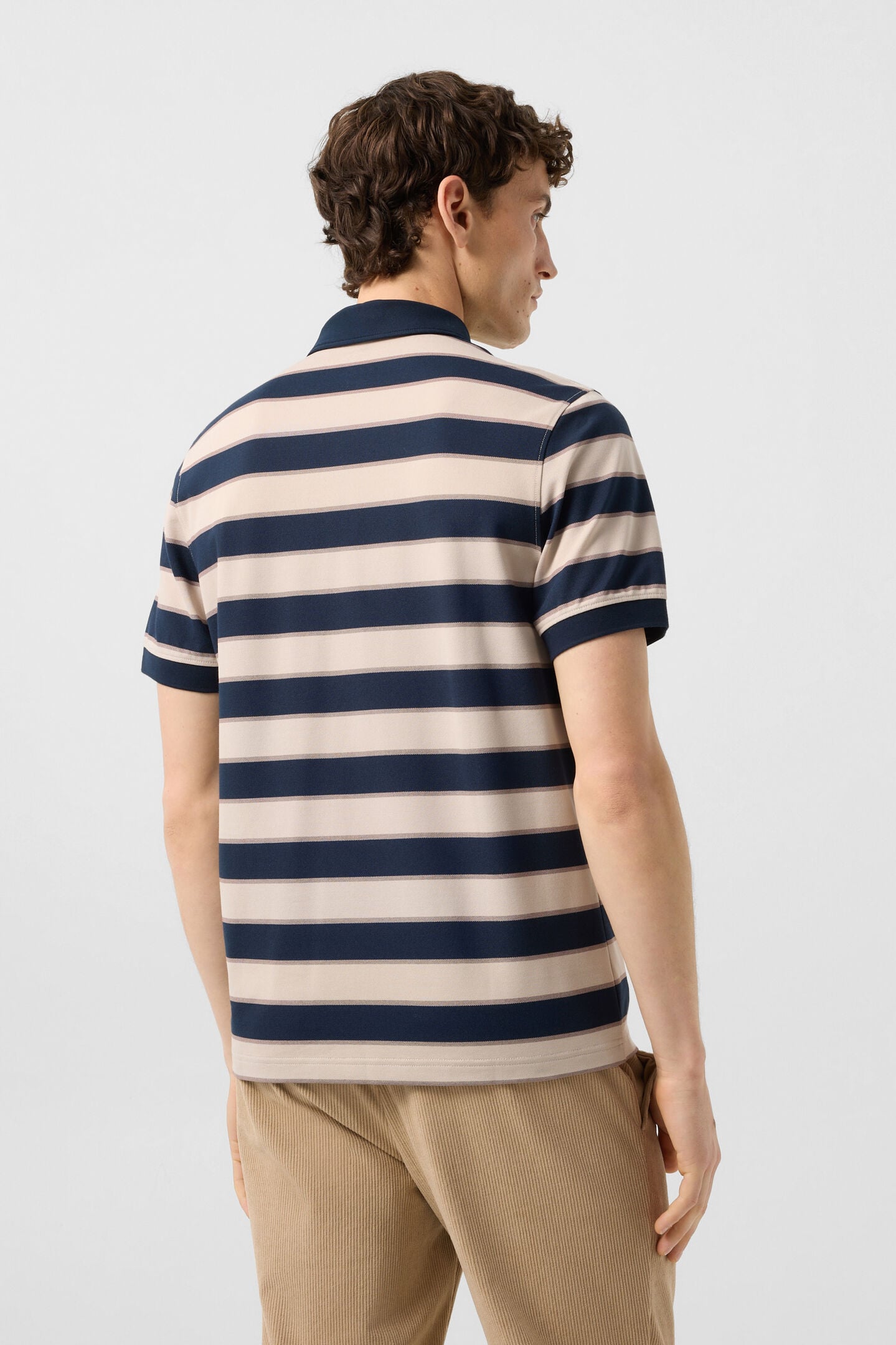 Timo piqu&eacute; polo shirt Navy blue/sand