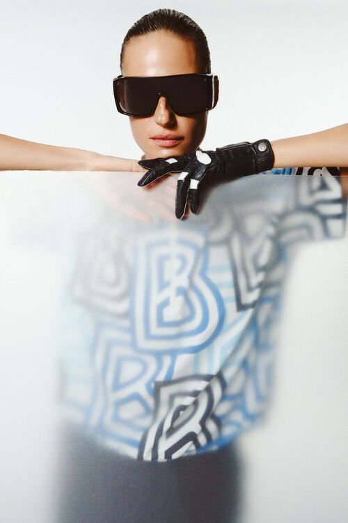 Funktions-Polo-Shirt Tarisa Blau/Off-White