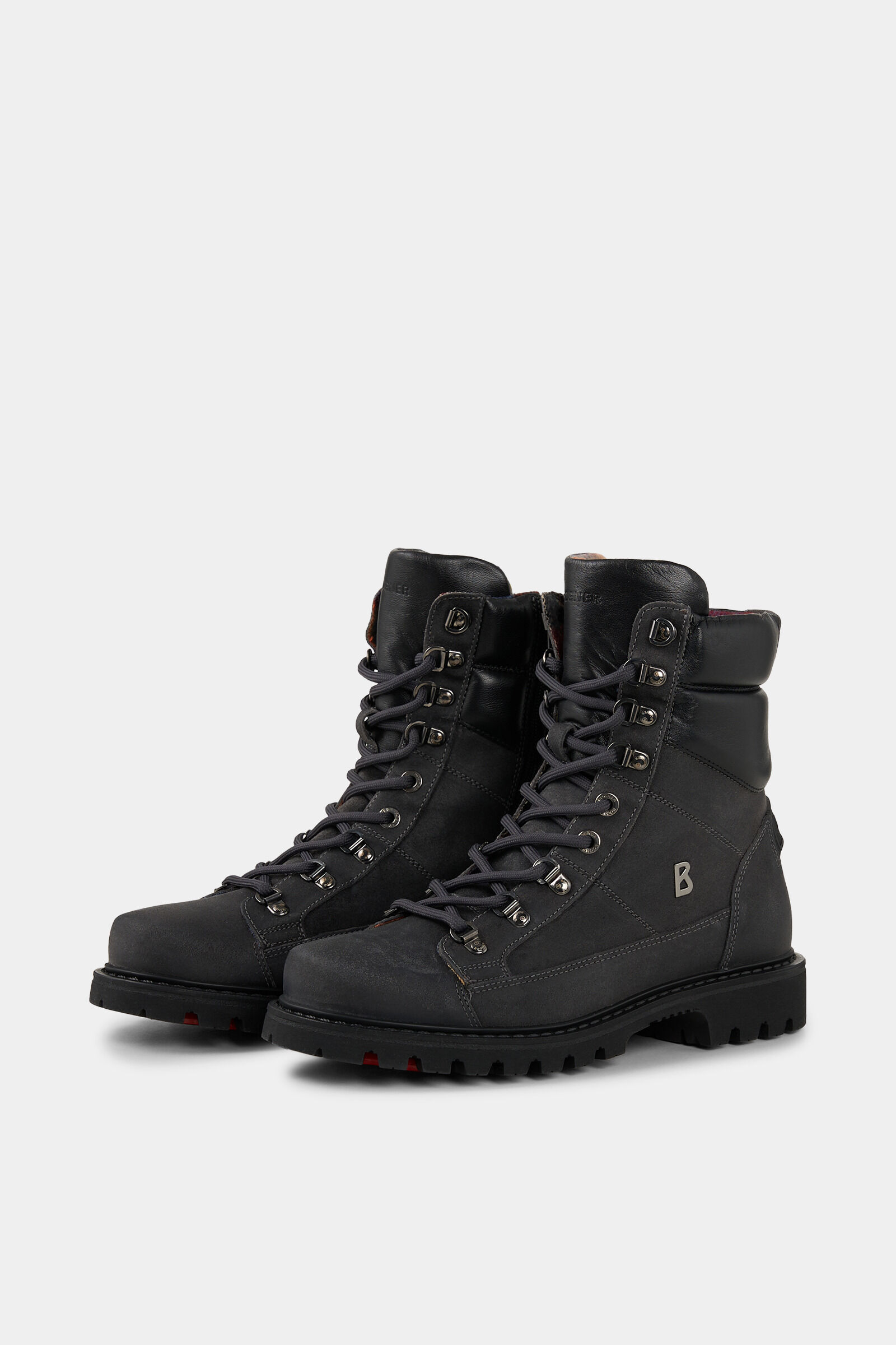 Lace-up boots Helsinki with spikes Dark grey