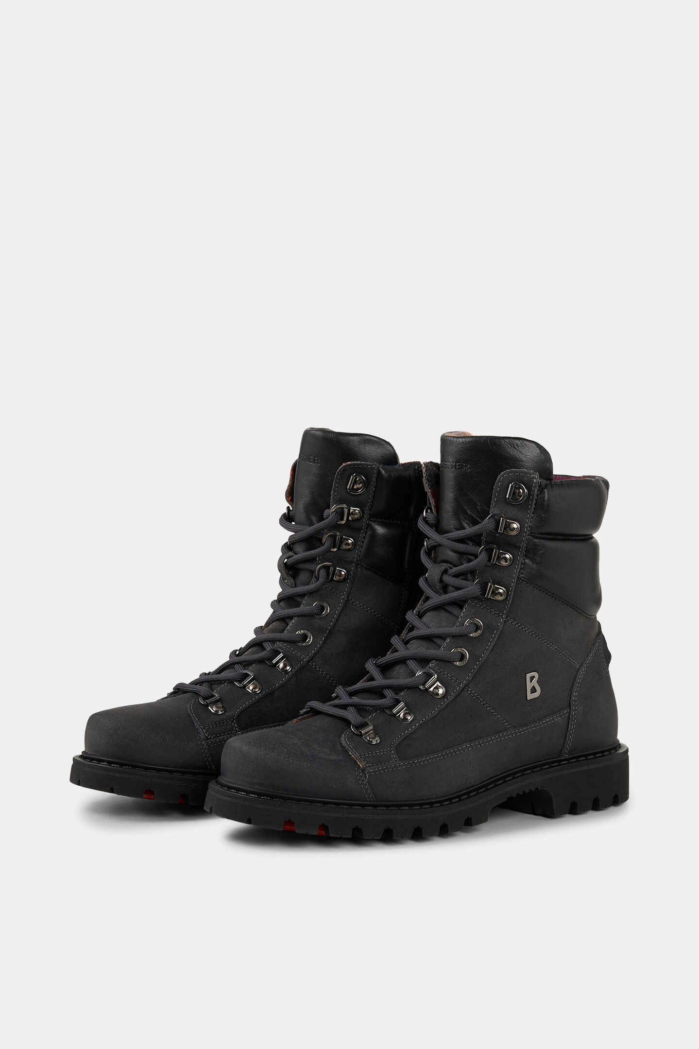 Lace-up boots Helsinki with spikes Dark grey