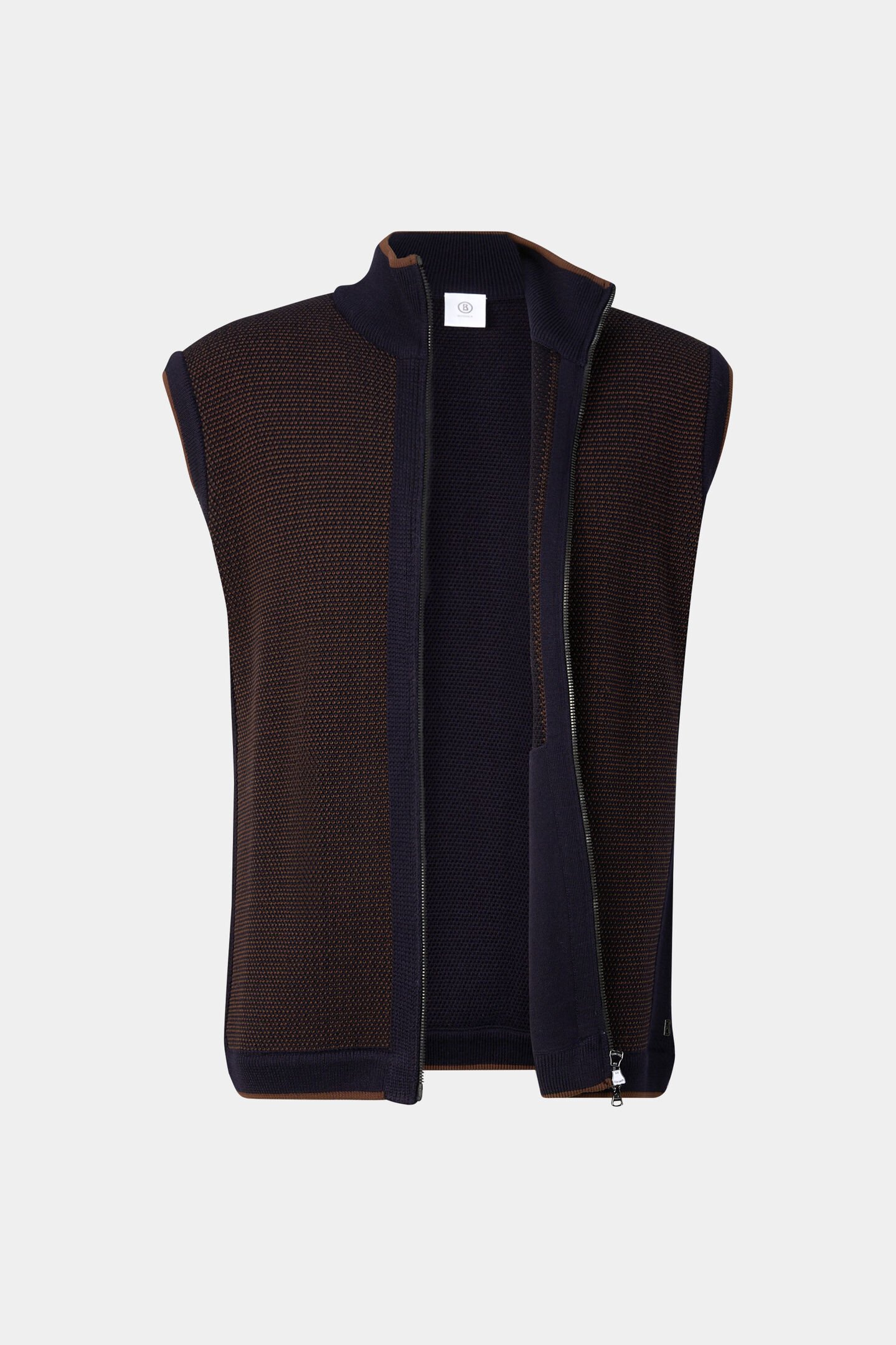 Strickweste Enzo Navy-Blau/Braun