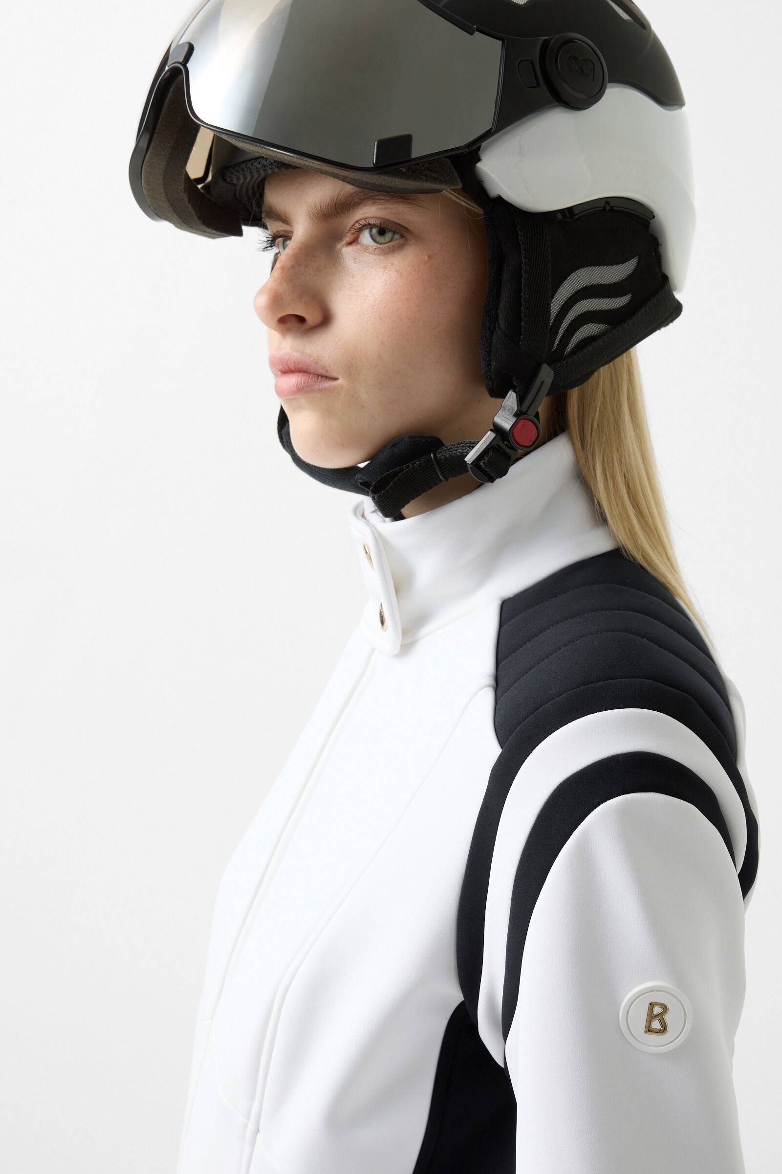 Janny softshell ski overall White/black