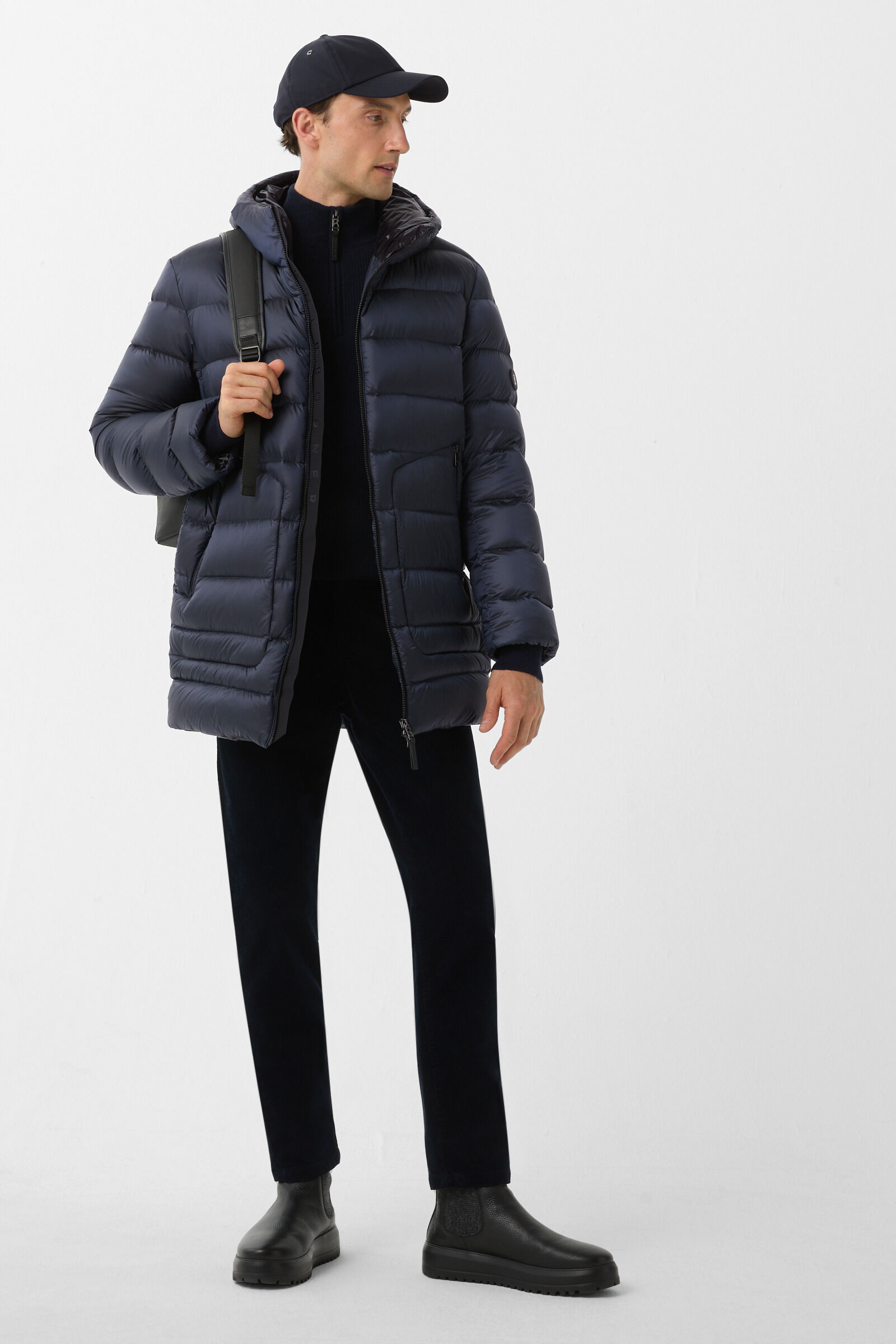 Herby down short coat Dark blue