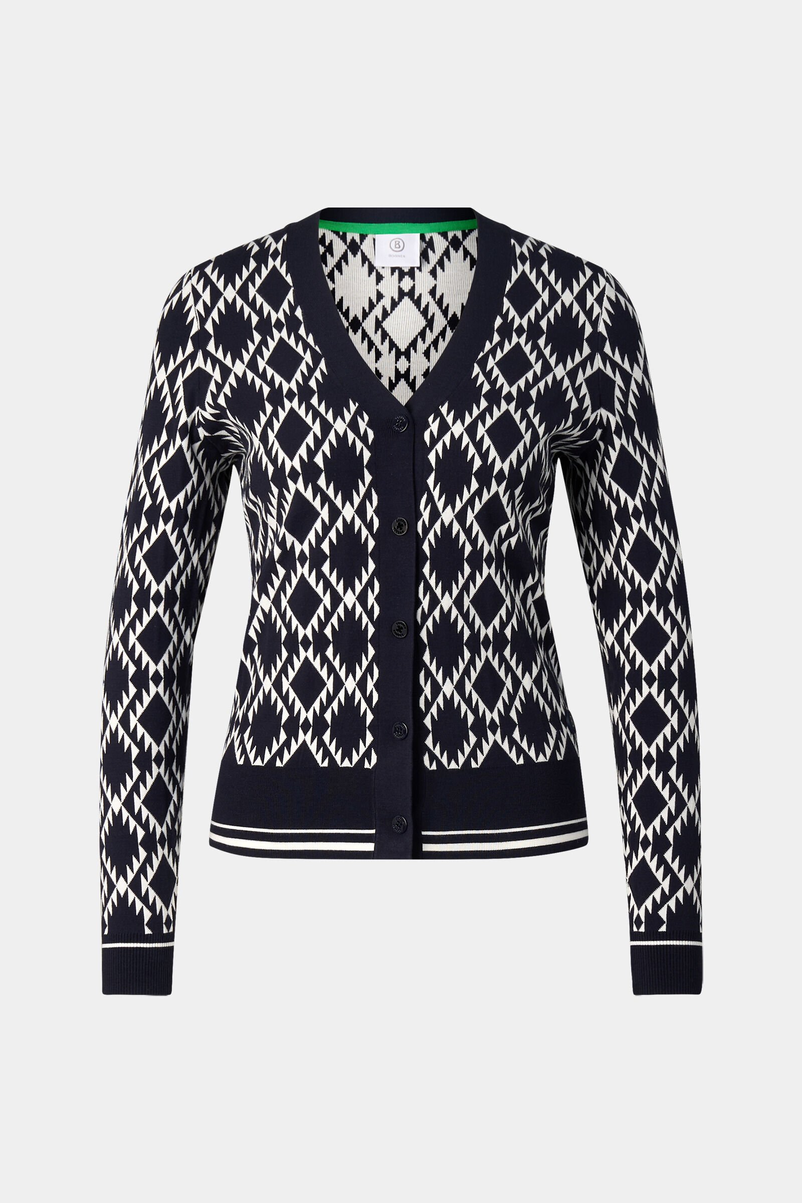 Strickjacke Amber Navy-Blau/Wei&szlig;