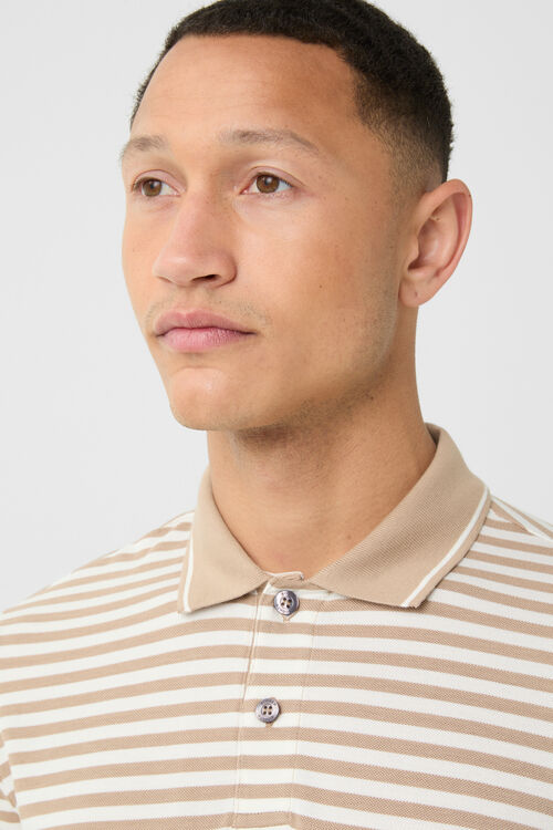 Funktions-Polo-Shirt Andy Karamell/Weiß